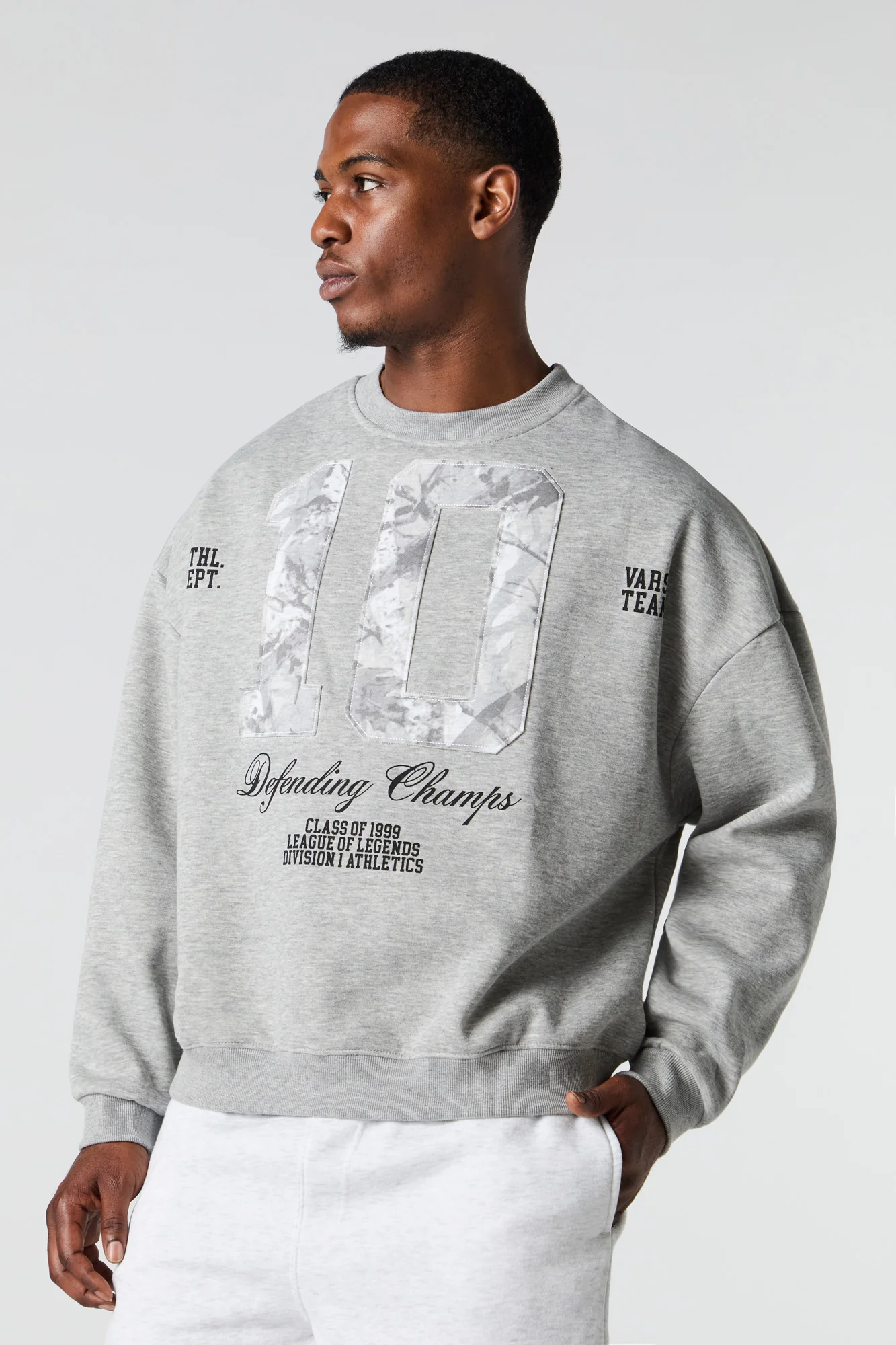 Camo Patch Boxy Fleece Sweatshirt