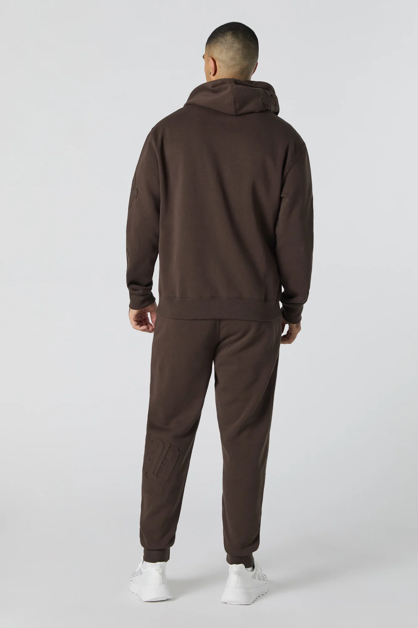 Letter Embossed Fleece Jogger - Image 15