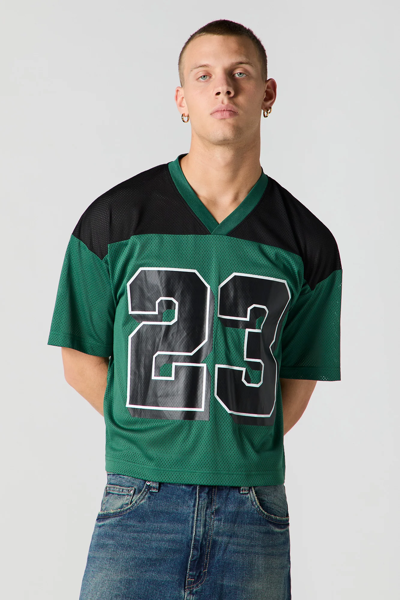 Jersey de football carré en filet imprimé