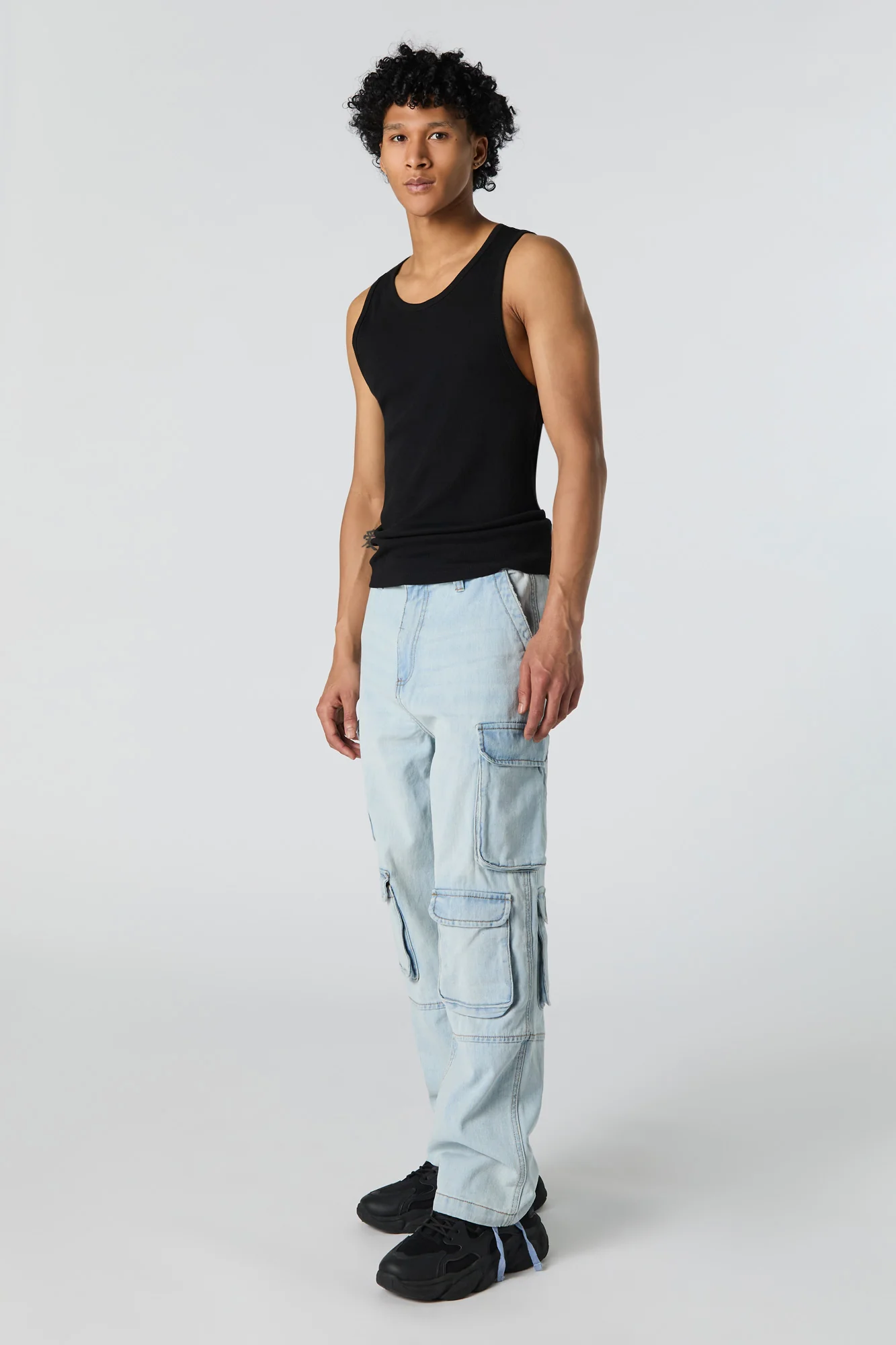 Jean cargo baggy rigide à multiples poches - Image 6