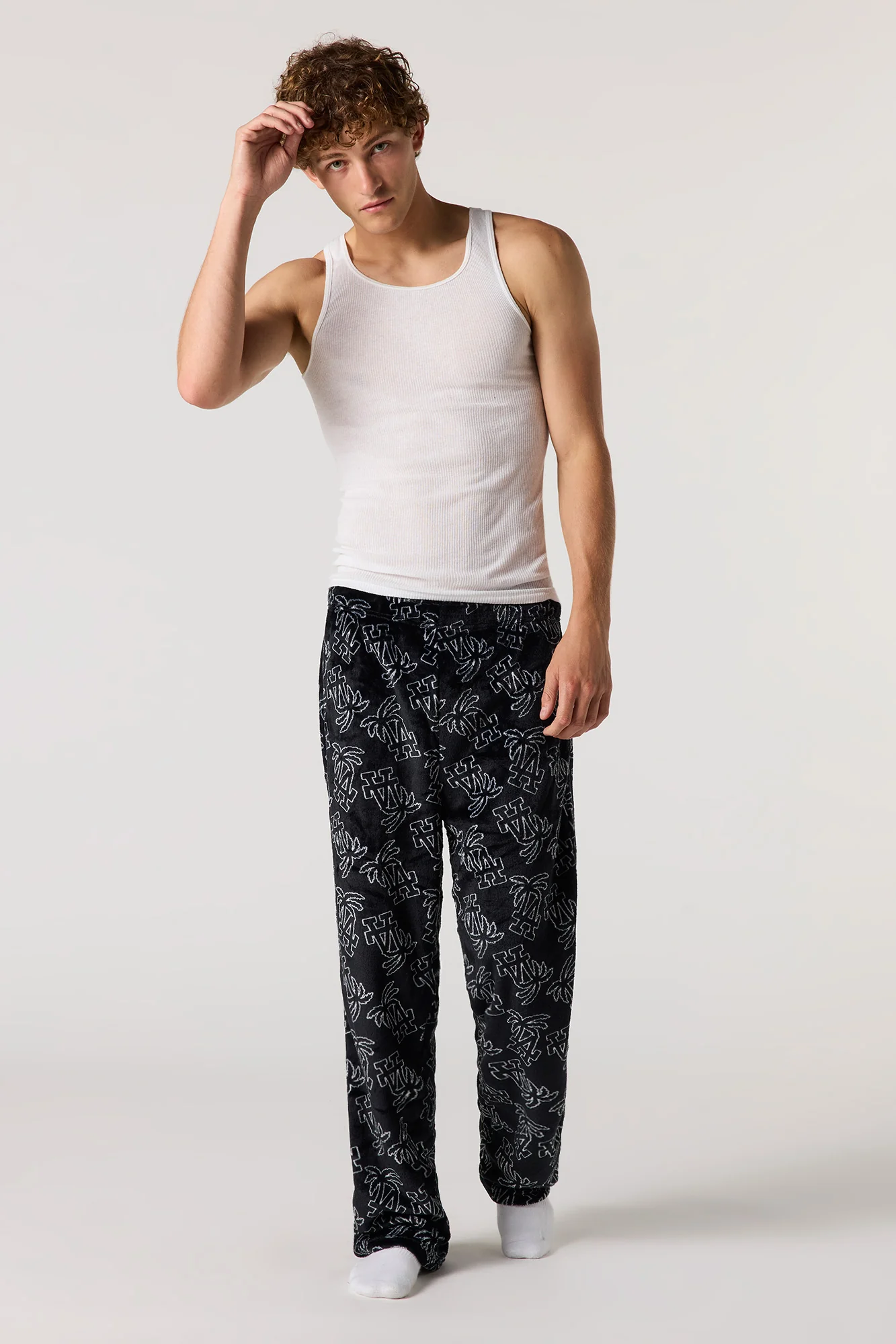 Printed Plush Pajama Pant - Image 11