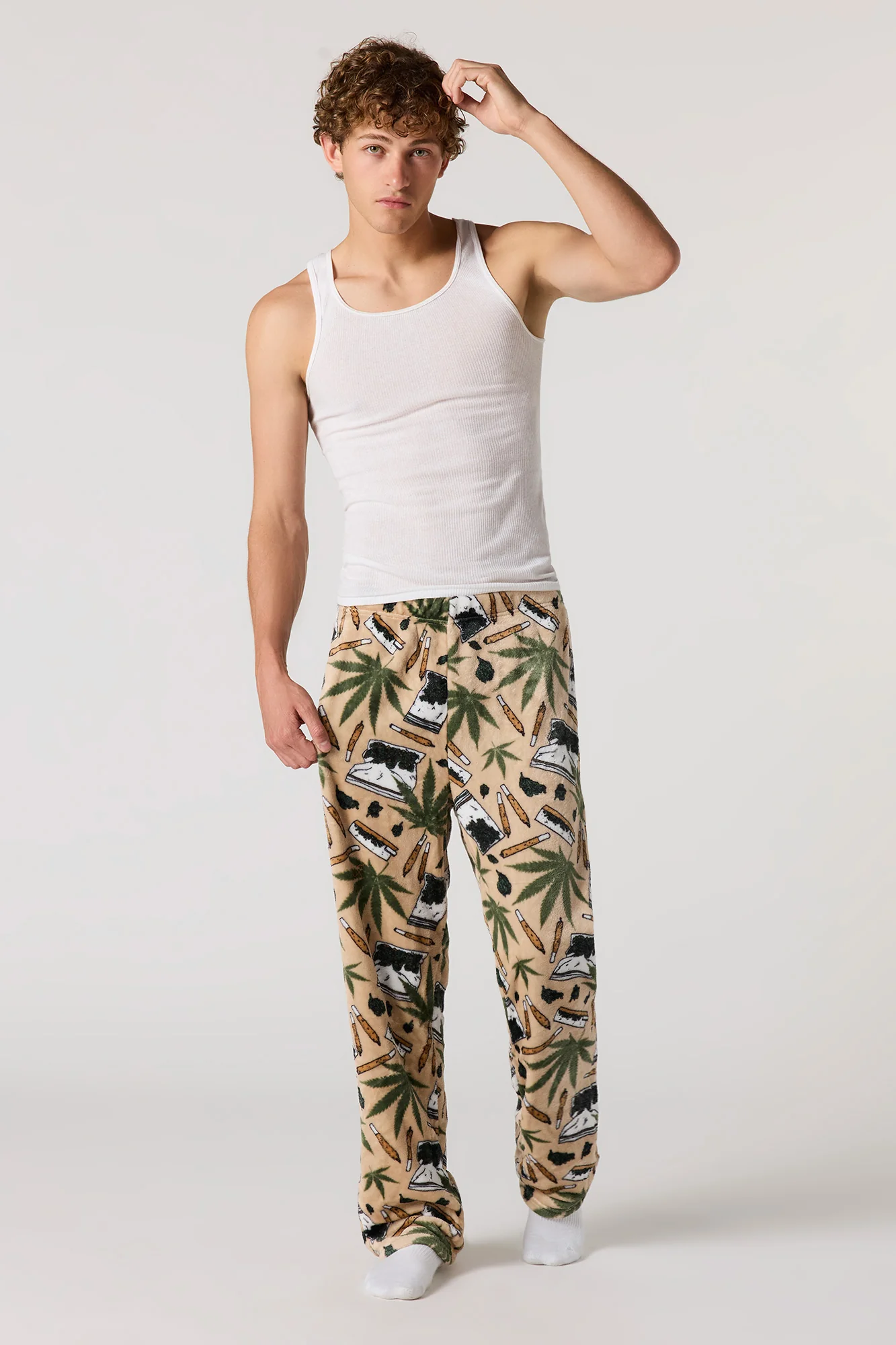 Printed Plush Pajama Pant - Image 20