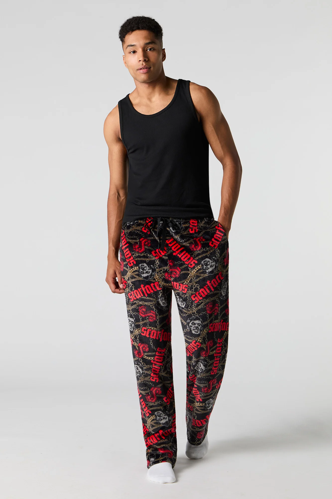 Icon Print Plush Pajama Pant - Image 8