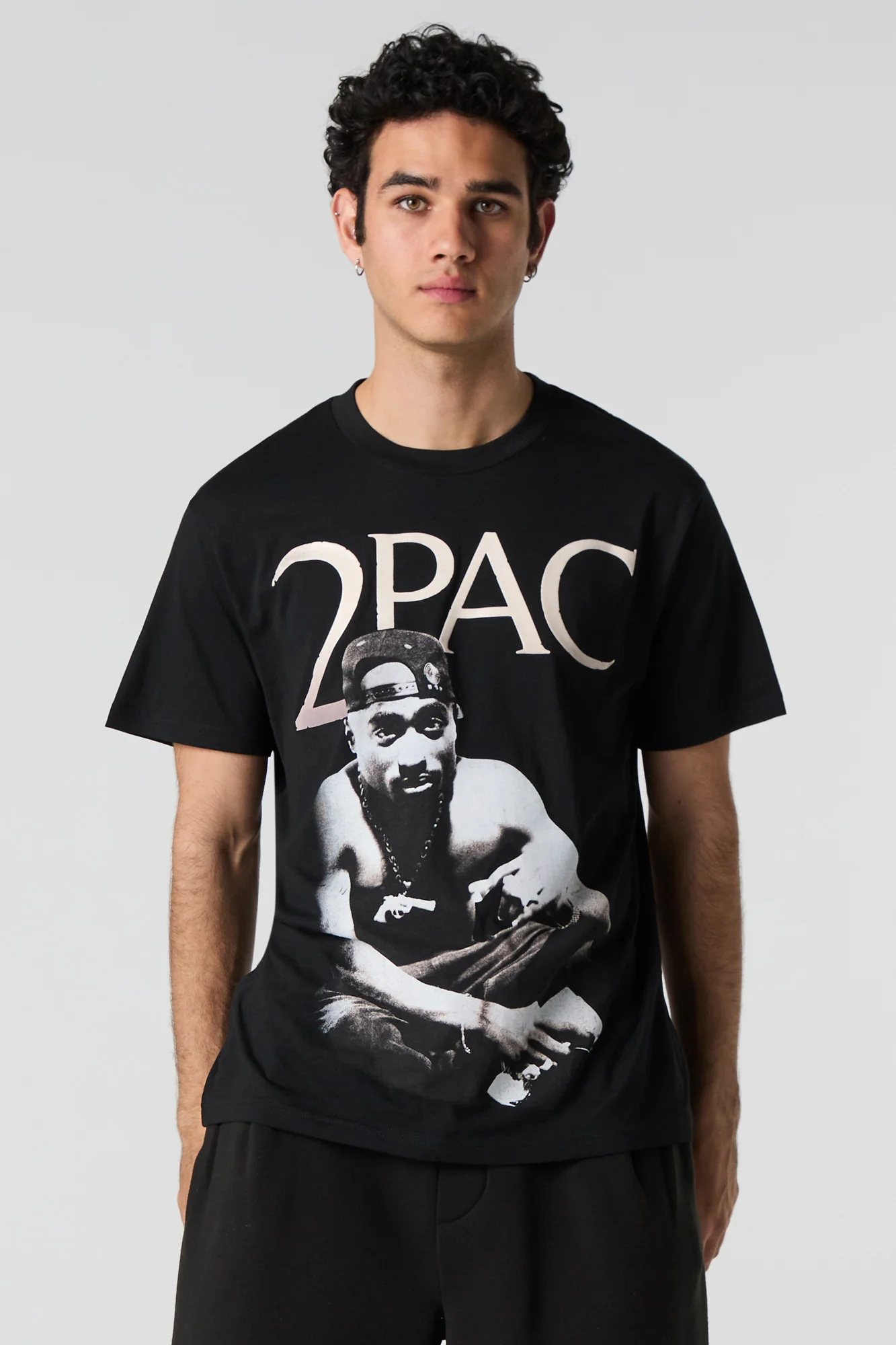 T-shirt à imprimé en relief Tupac