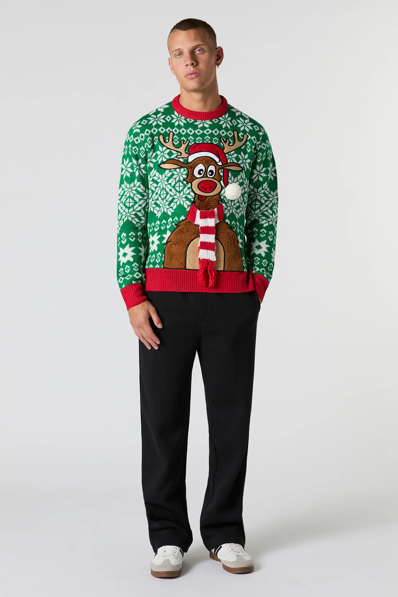 Furry Reindeer Christmas Sweater - Image 3