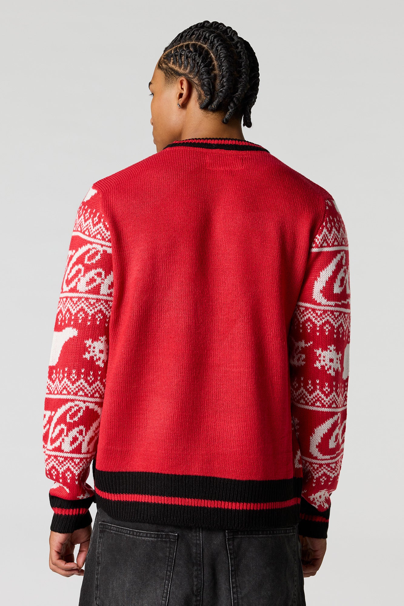 Coca Cola Chenille Embroidered Christmas Sweater - Image 2