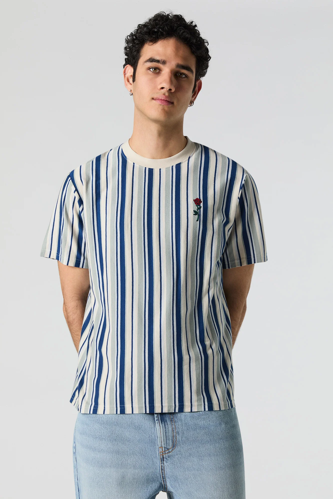 T-shirt rayé à broderie - Image 14