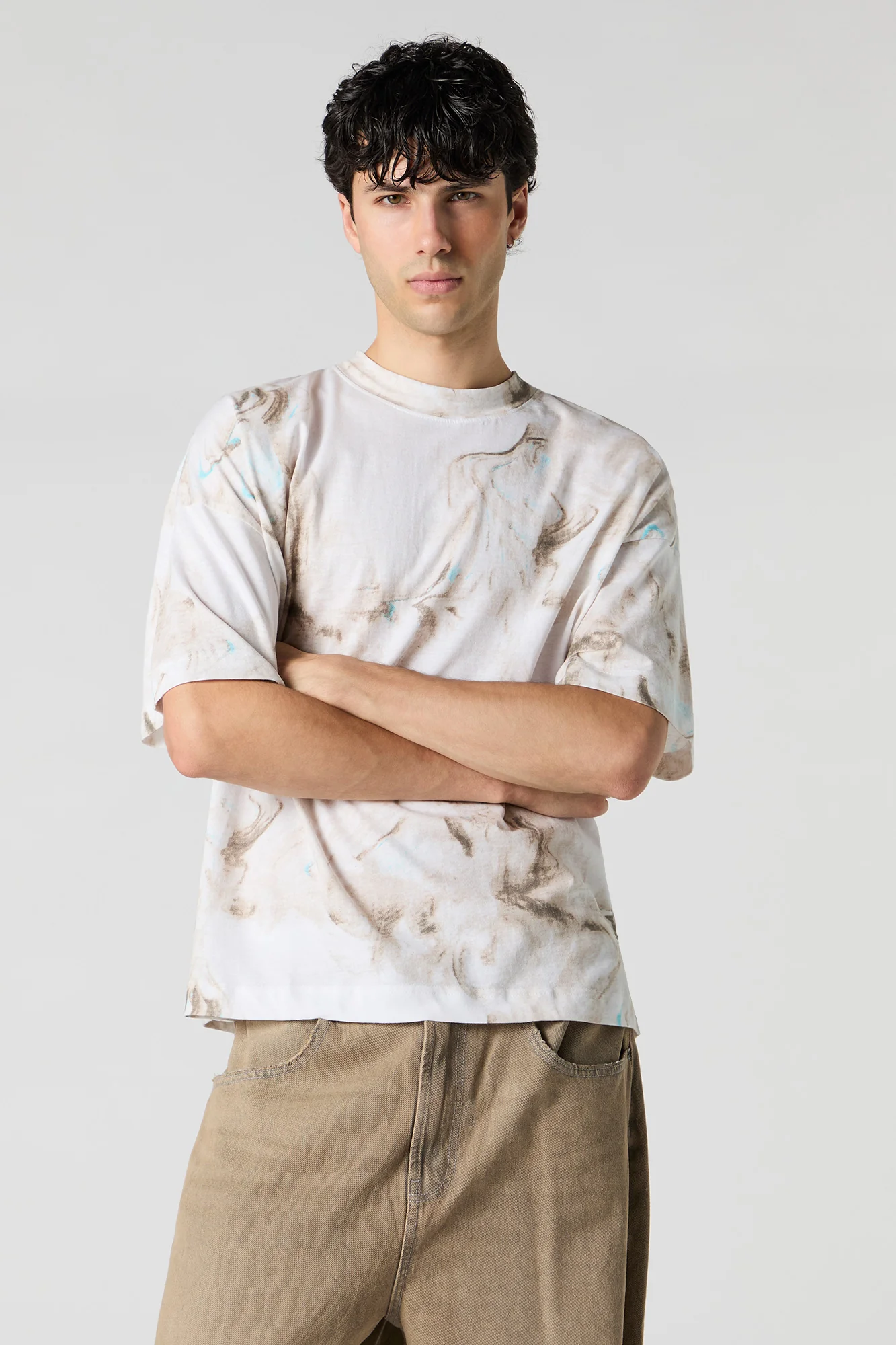 T-shirt carré marbré