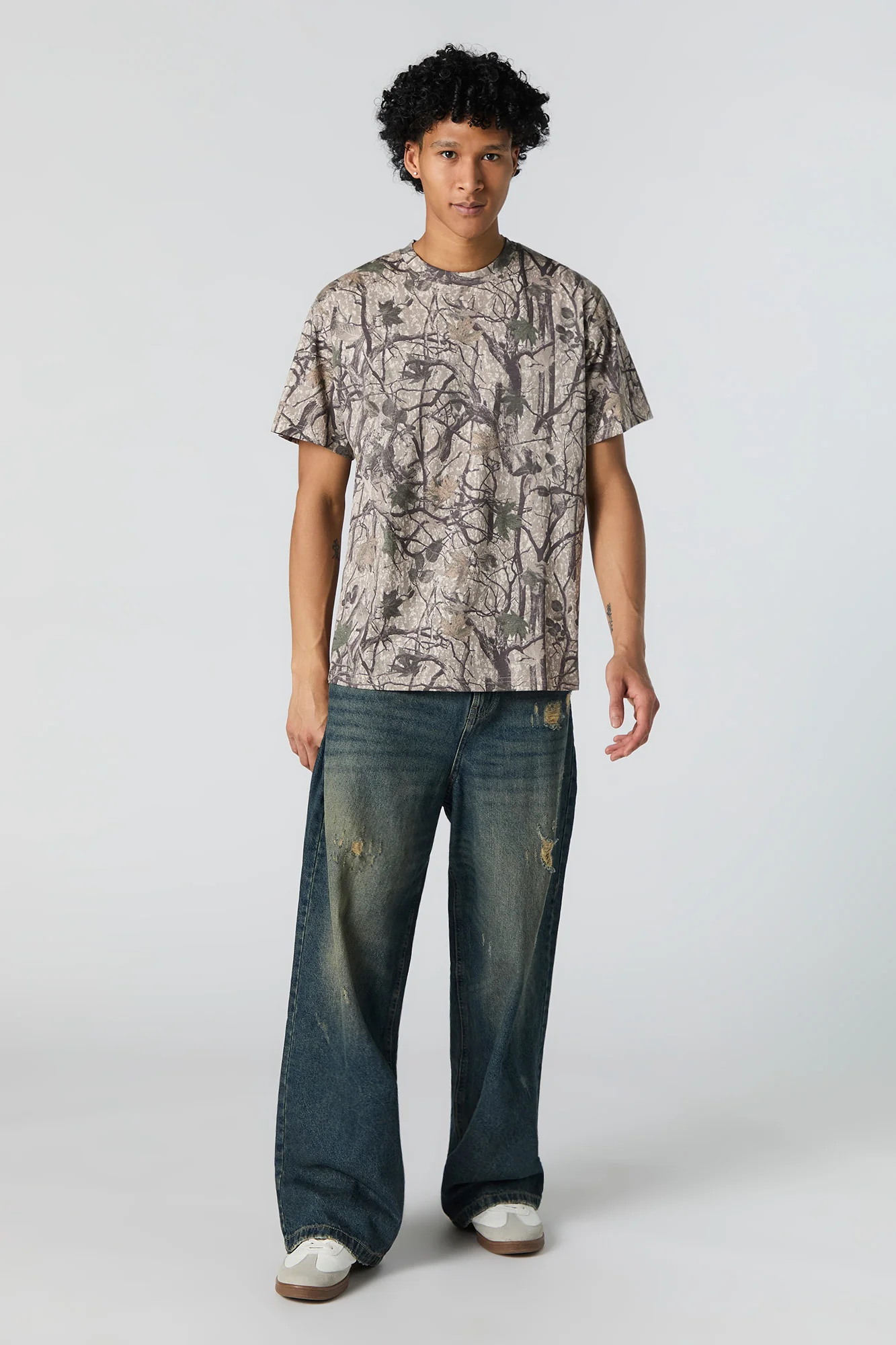 T-shirt ras du cou à imprimé camouflage - Image 12