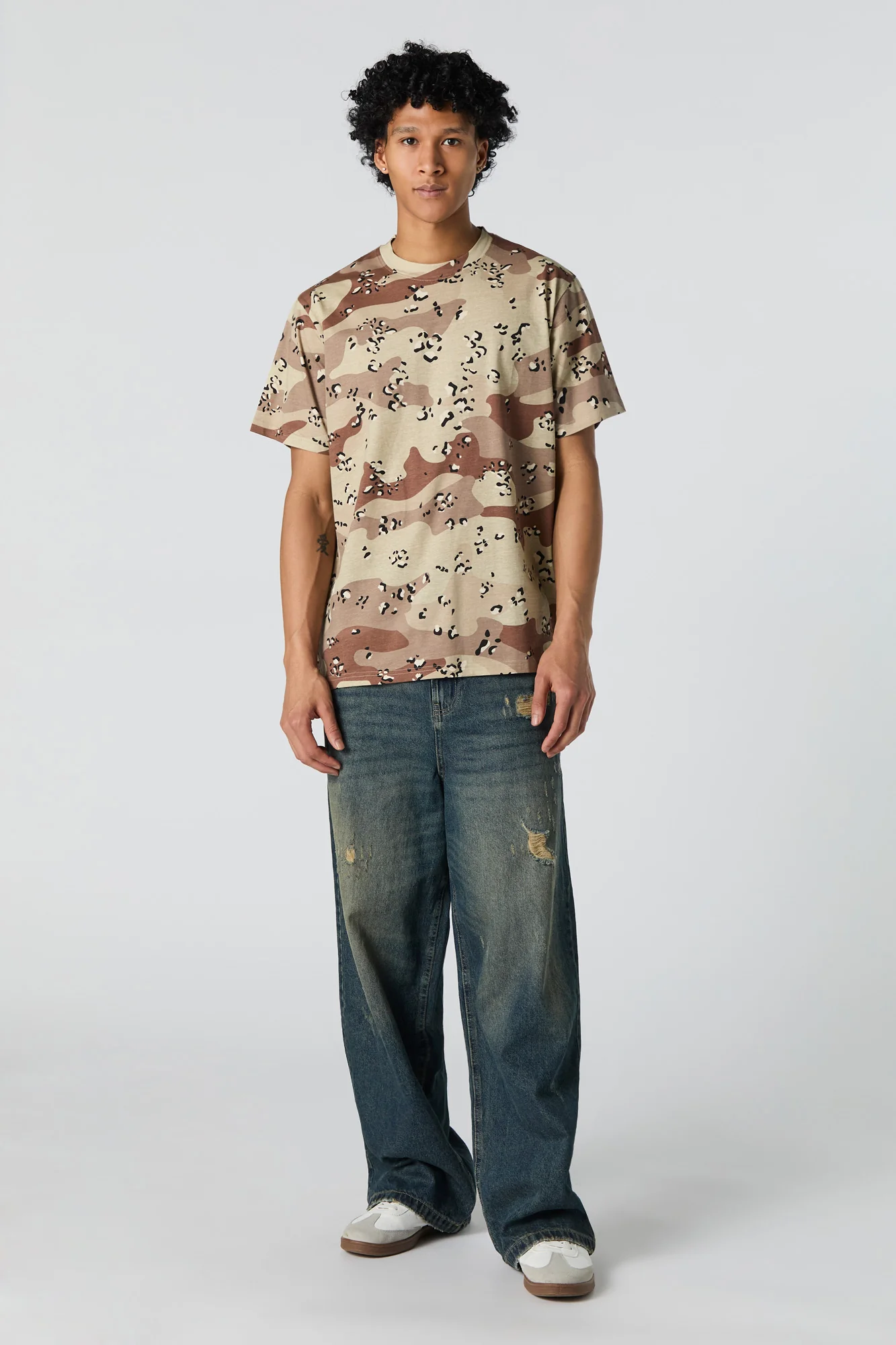 T-shirt ras du cou à imprimé camouflage - Image 3