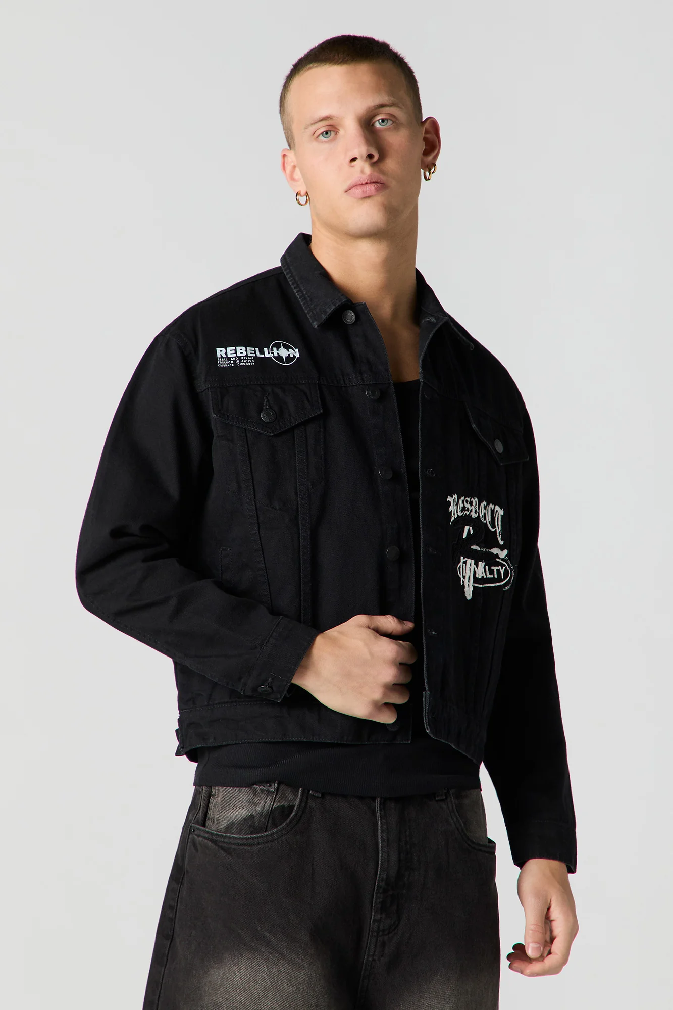 Embroidered Denim Trucker Jacket