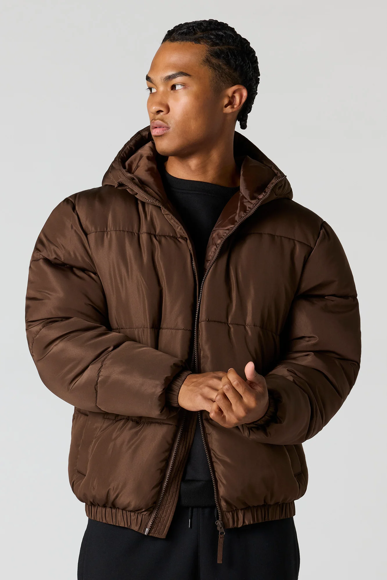 Hooded Bomber Puffer Jacket