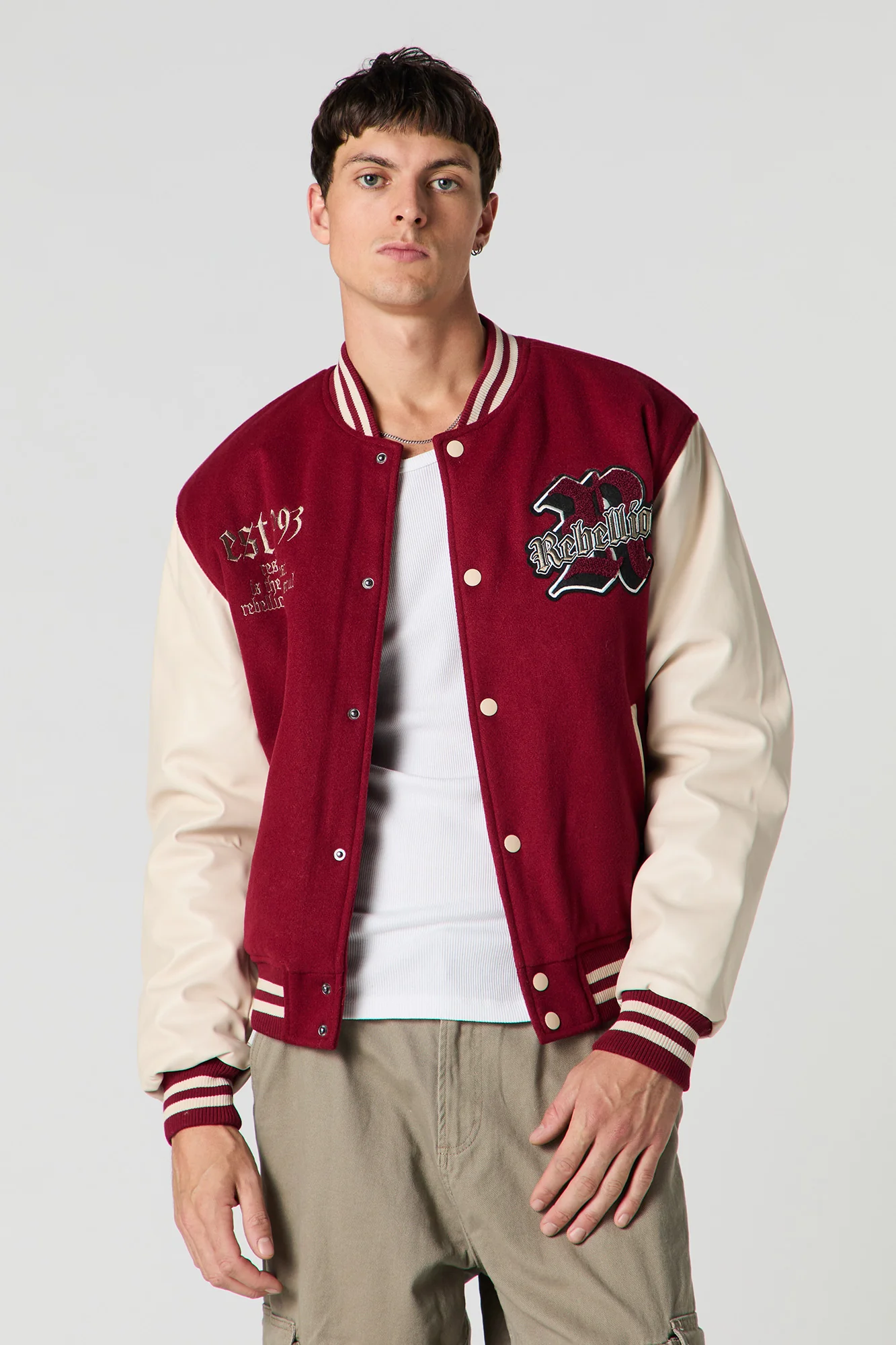 Embroidered Varsity Jacket - Image 27