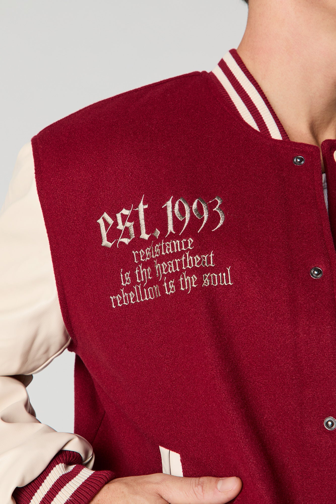 Embroidered Varsity Jacket - Image 30