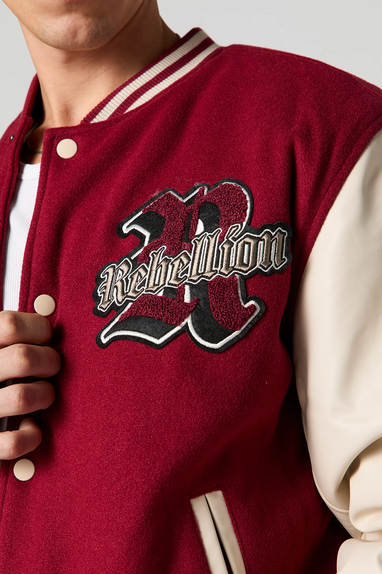 Embroidered Varsity Jacket - Image 31