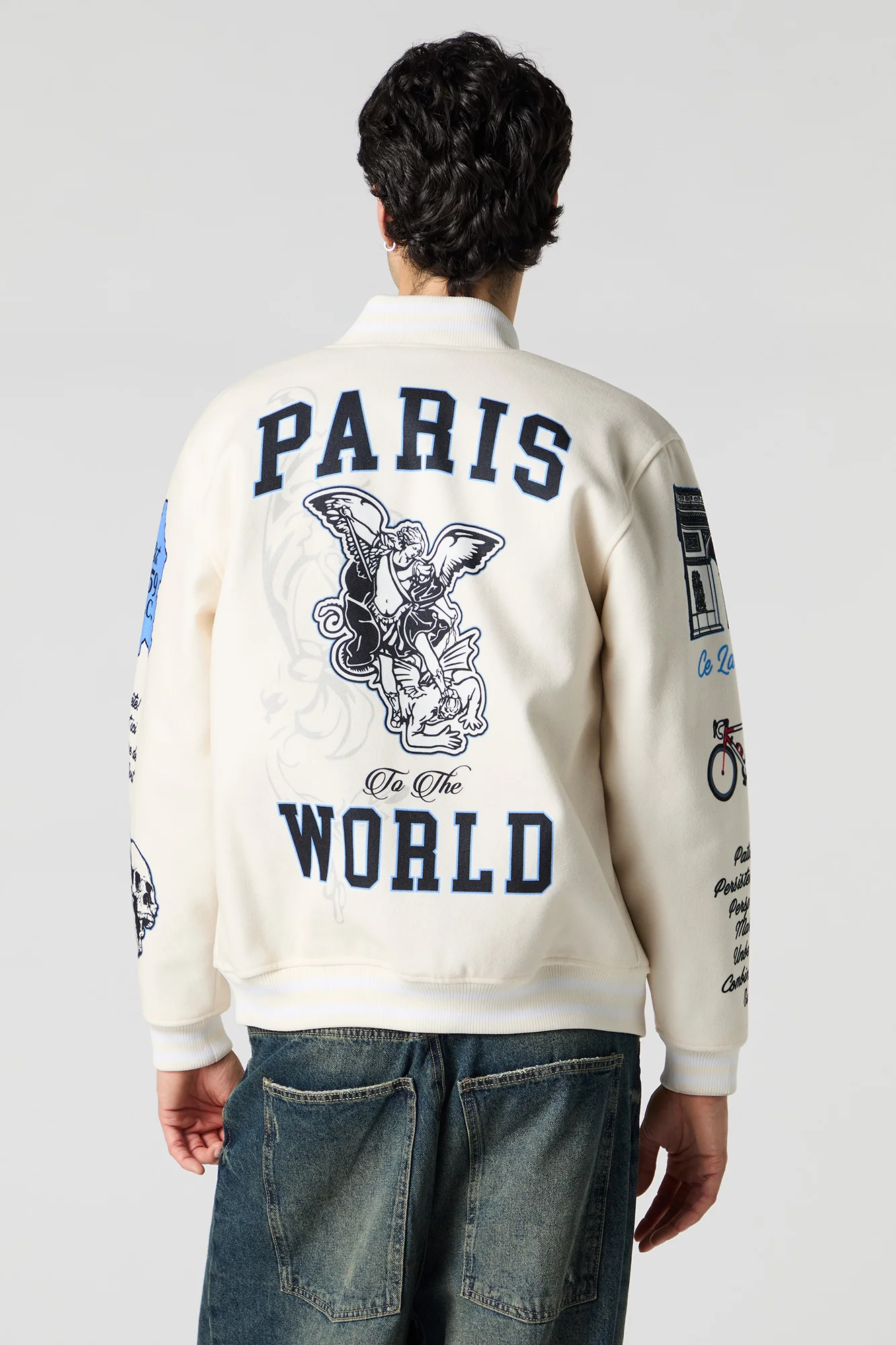 Chenille Embroidered Varsity Jacket - Image 2