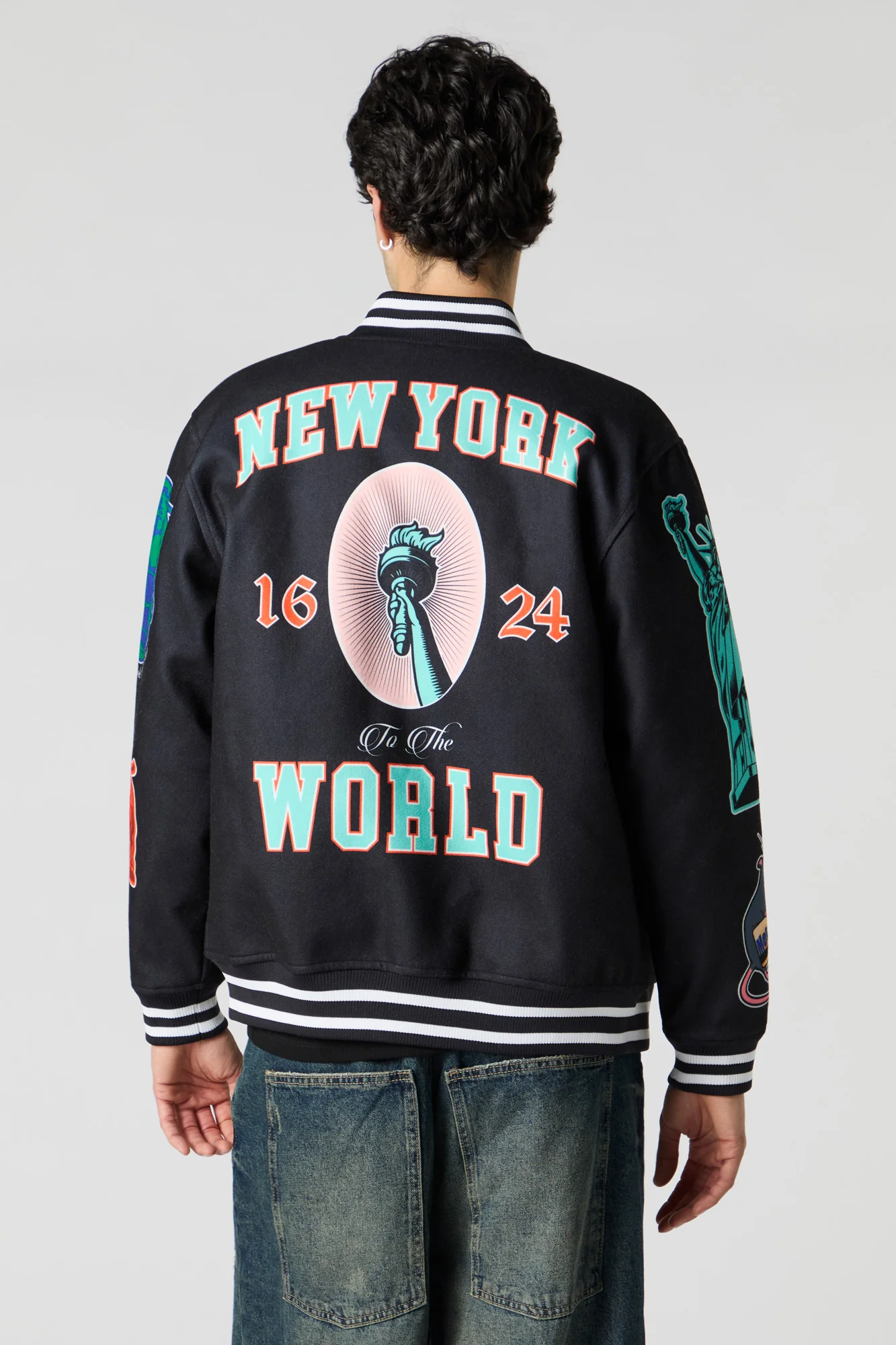 Chenille Embroidered Varsity Jacket - Image 8