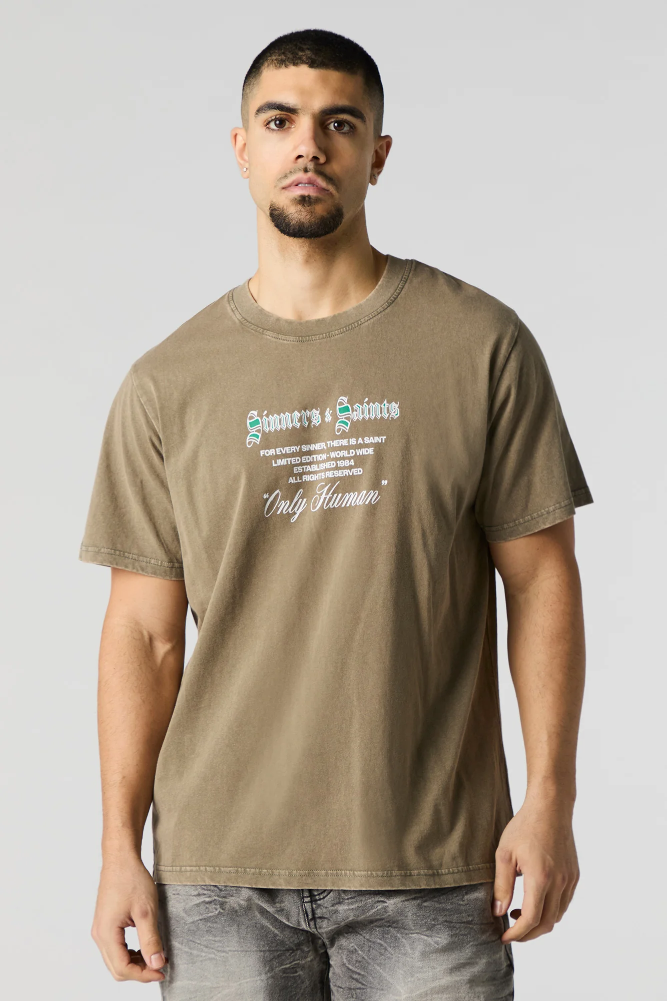 Sinners & Saints Graphic Washed T-Shirt - Image 2