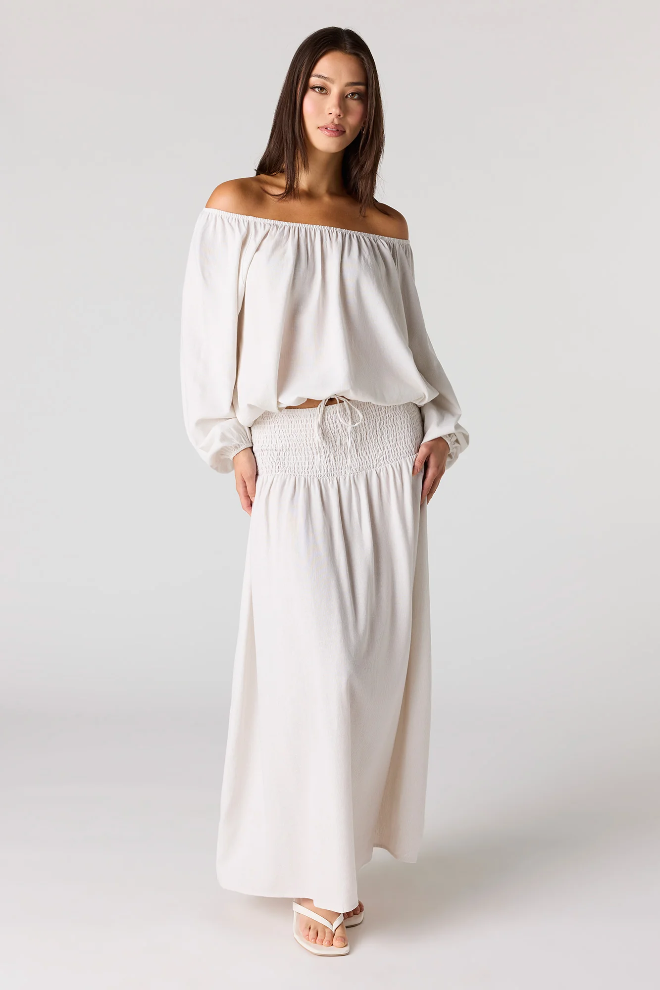 Linen-Blend Off Shoulder Blouse - Image 12