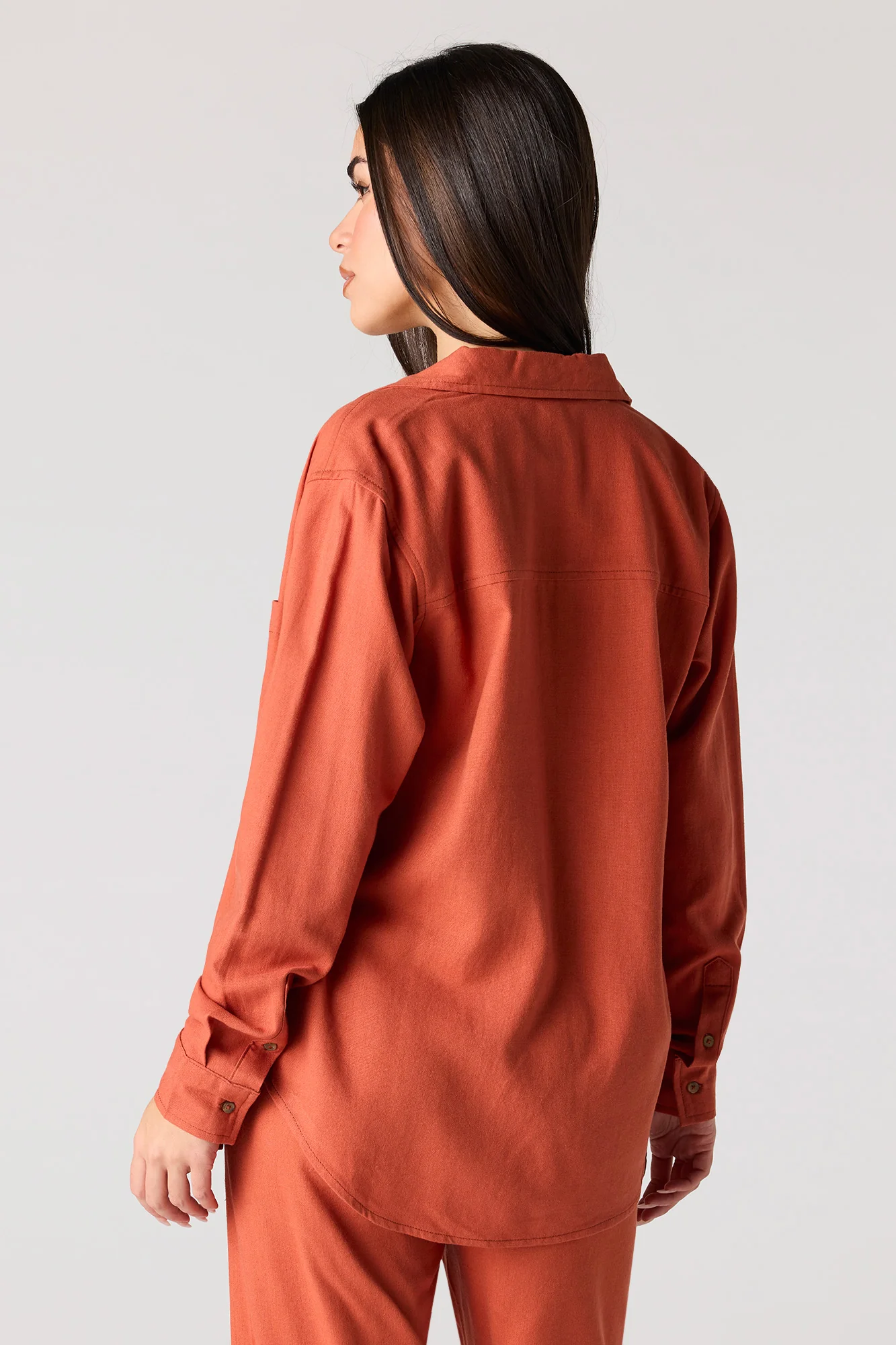 Linen-Blend Button-Up Top - Image 14