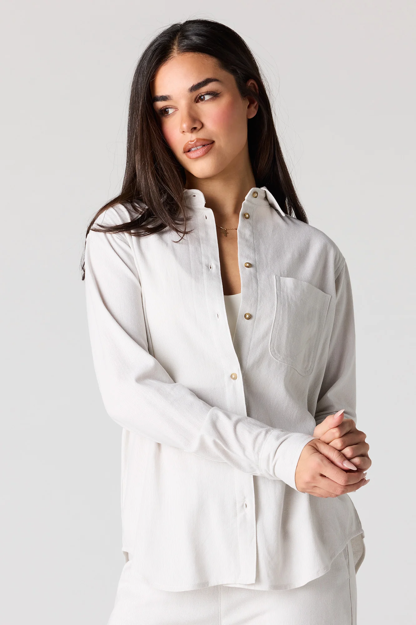 Linen-Blend Button-Up Top - Image 7
