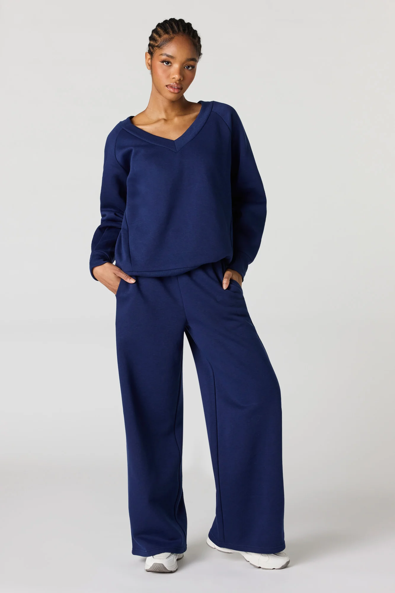 Fleece V-Neck Sweatshirt - Image 3