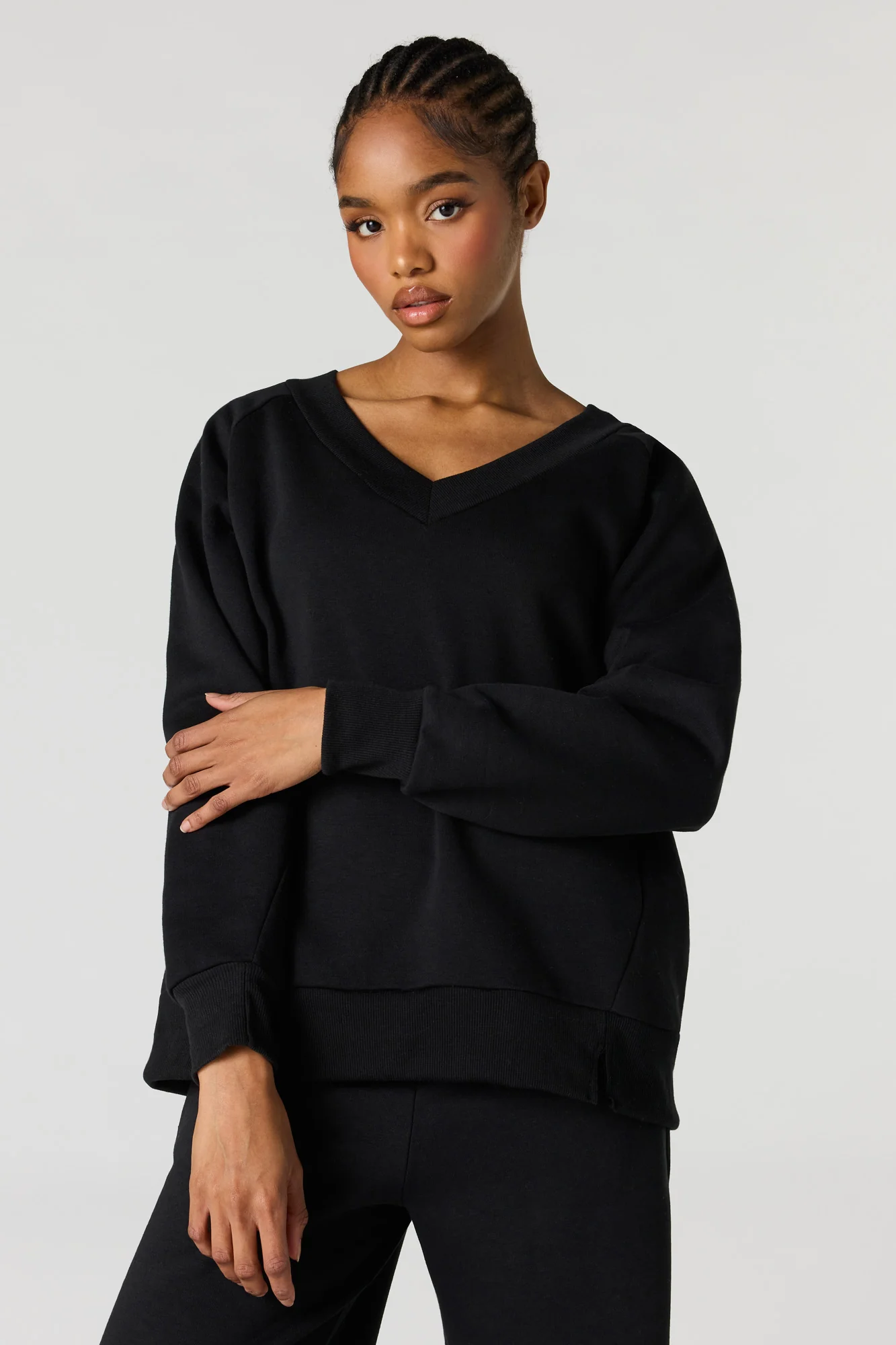 Fleece V-Neck Sweatshirt - Image 4