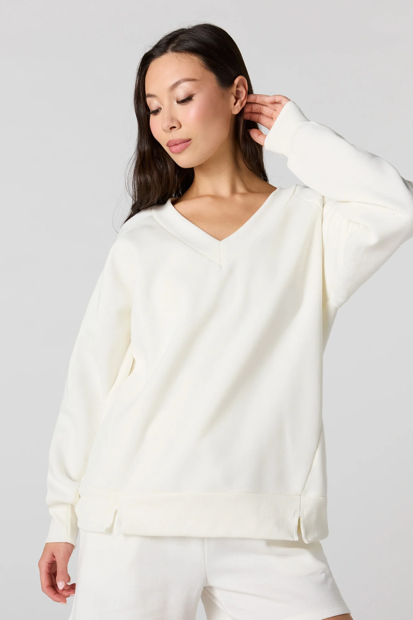 Fleece V-Neck Sweatshirt - Image 7