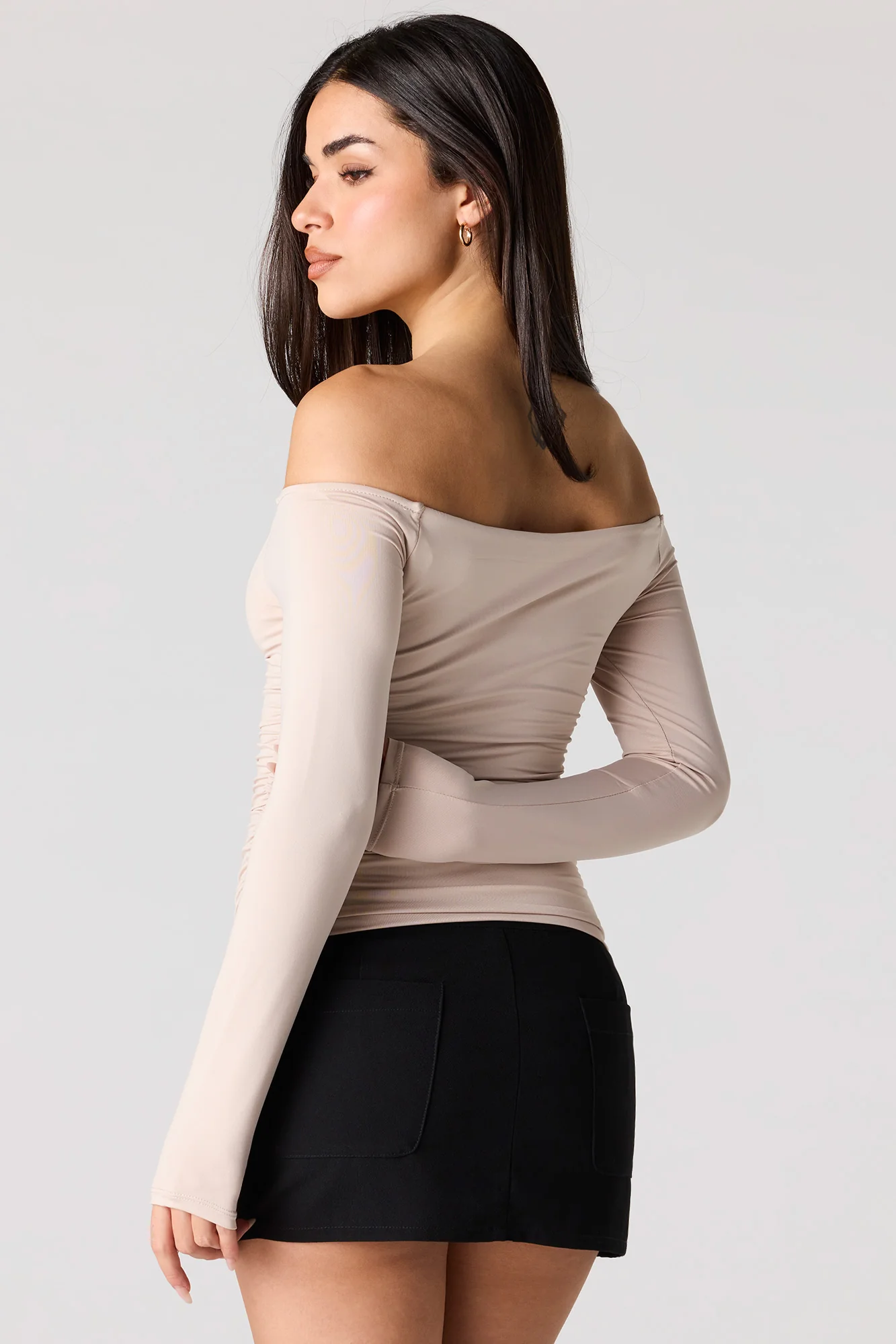 Contour Metal Accent Off Shoulder Top - Image 8