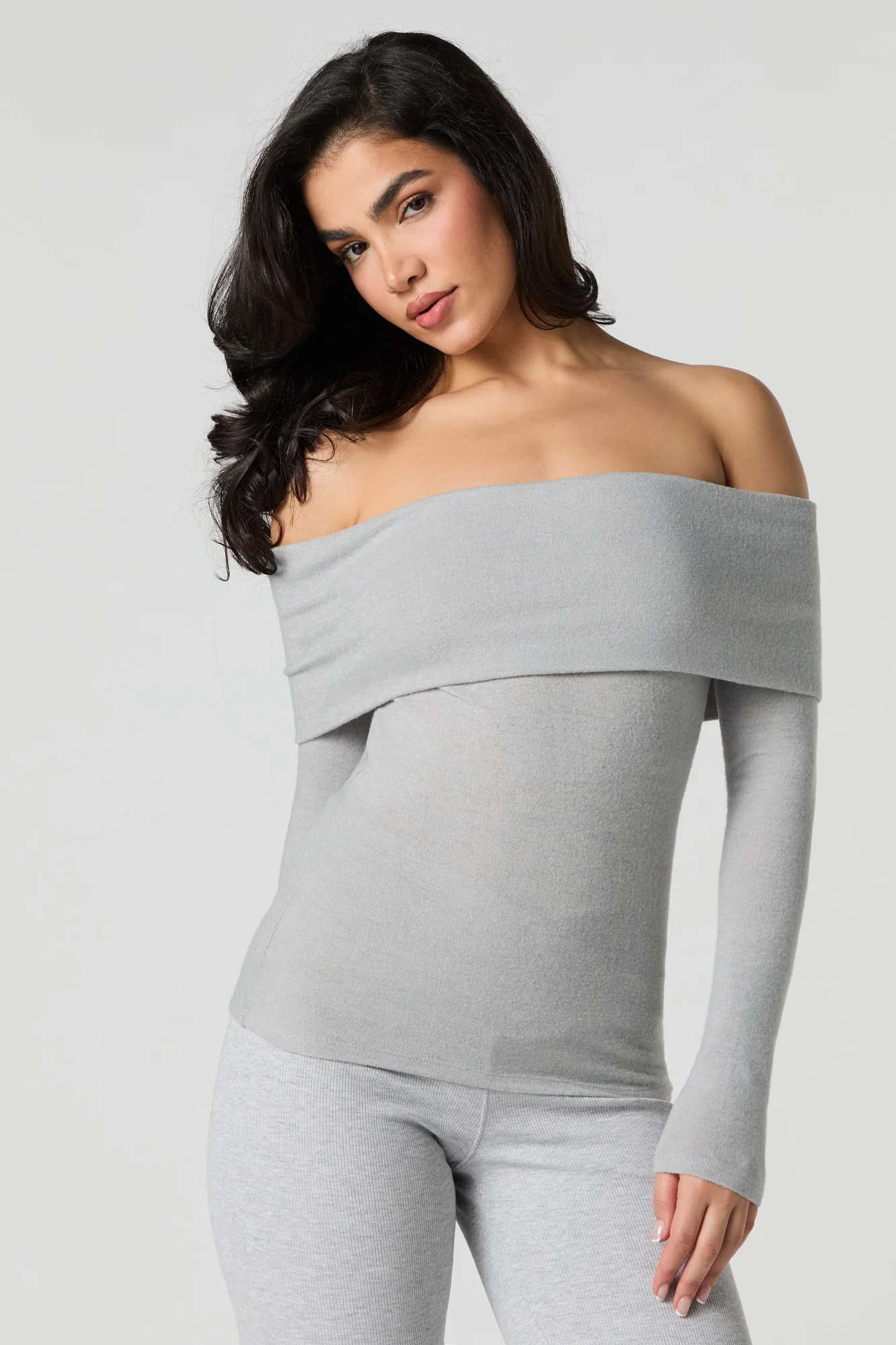 Knit Off Shoulder Long Sleeve Top - Image 7