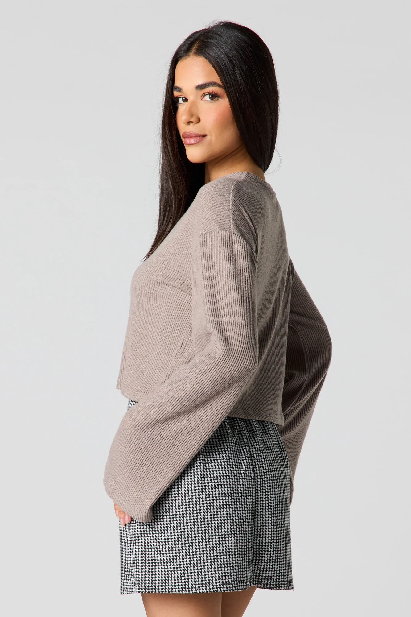 Ribbed Bell Sleeve Sweater - Image 11