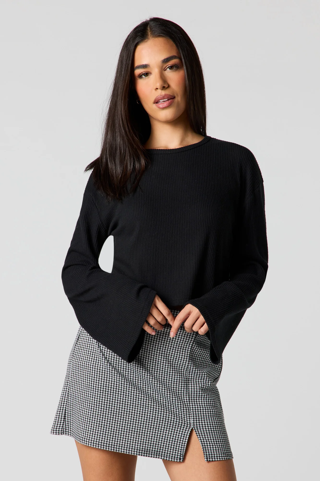 Ribbed Bell Sleeve Sweater - Image 4