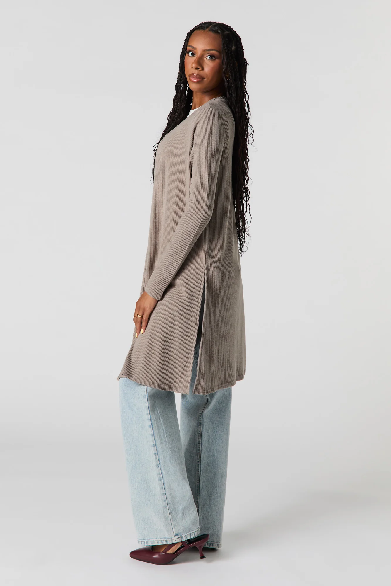 Knit Slit Cardigan - Image 11