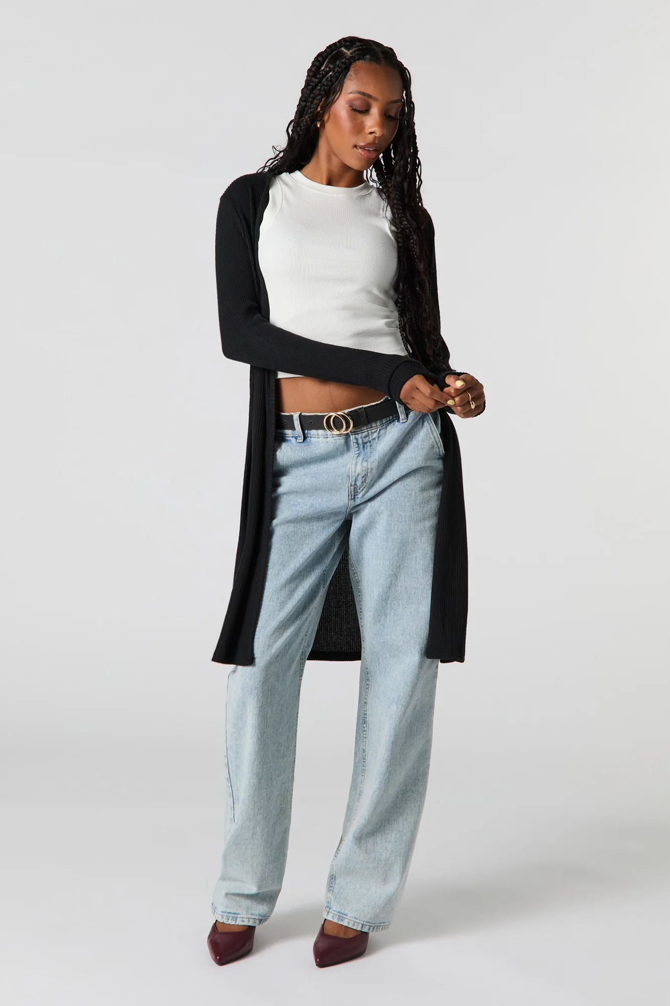 Knit Slit Cardigan - Image 4