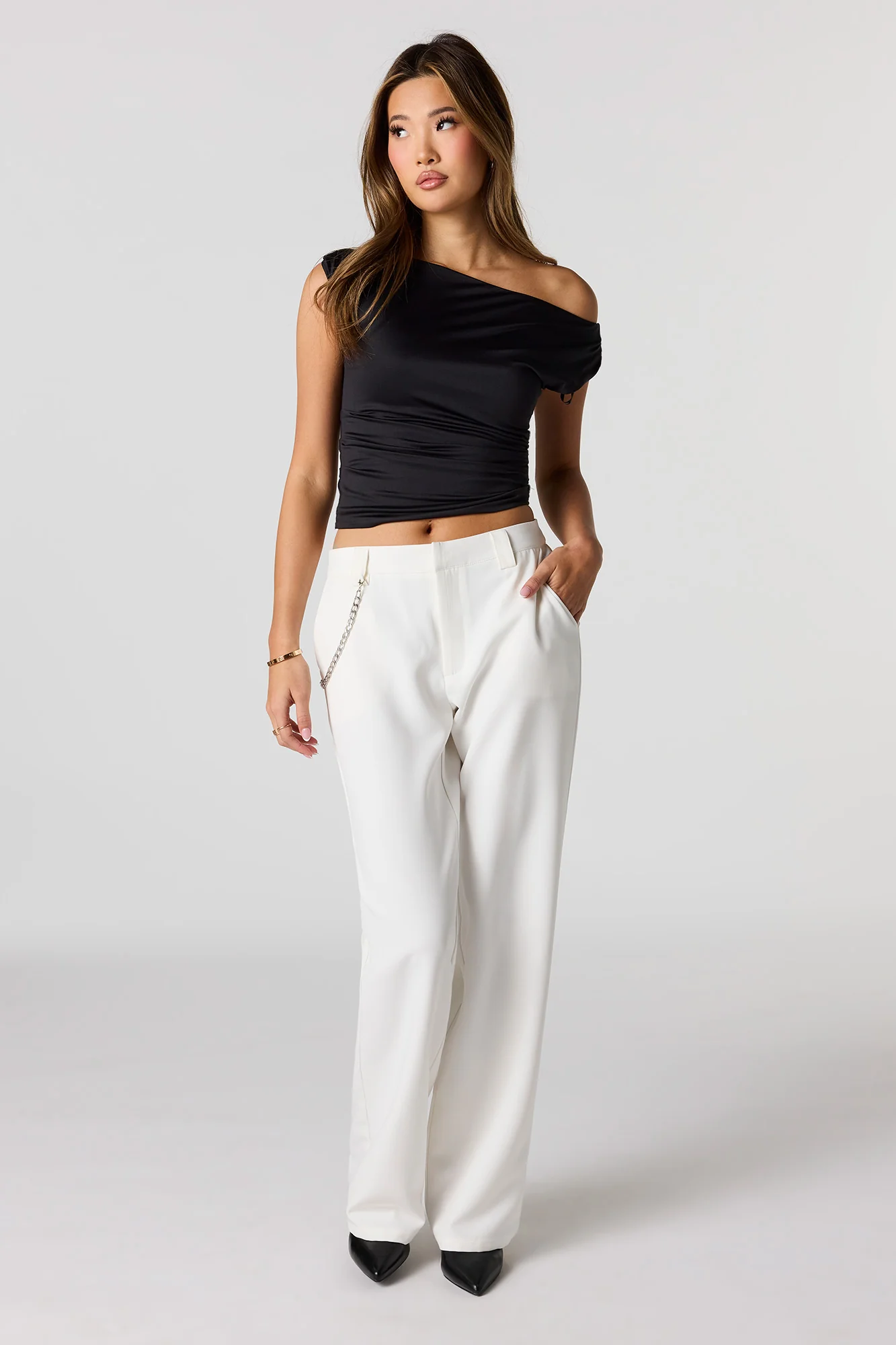 Low Rise Chain Dress Pant