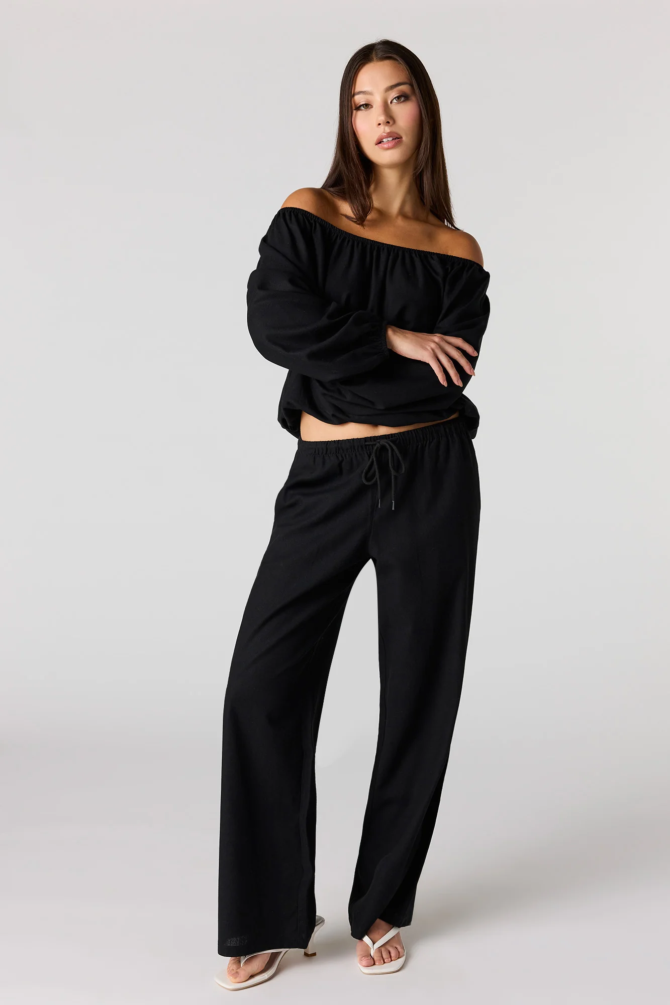 Linen-Blend Drawstring Pant - Image 4