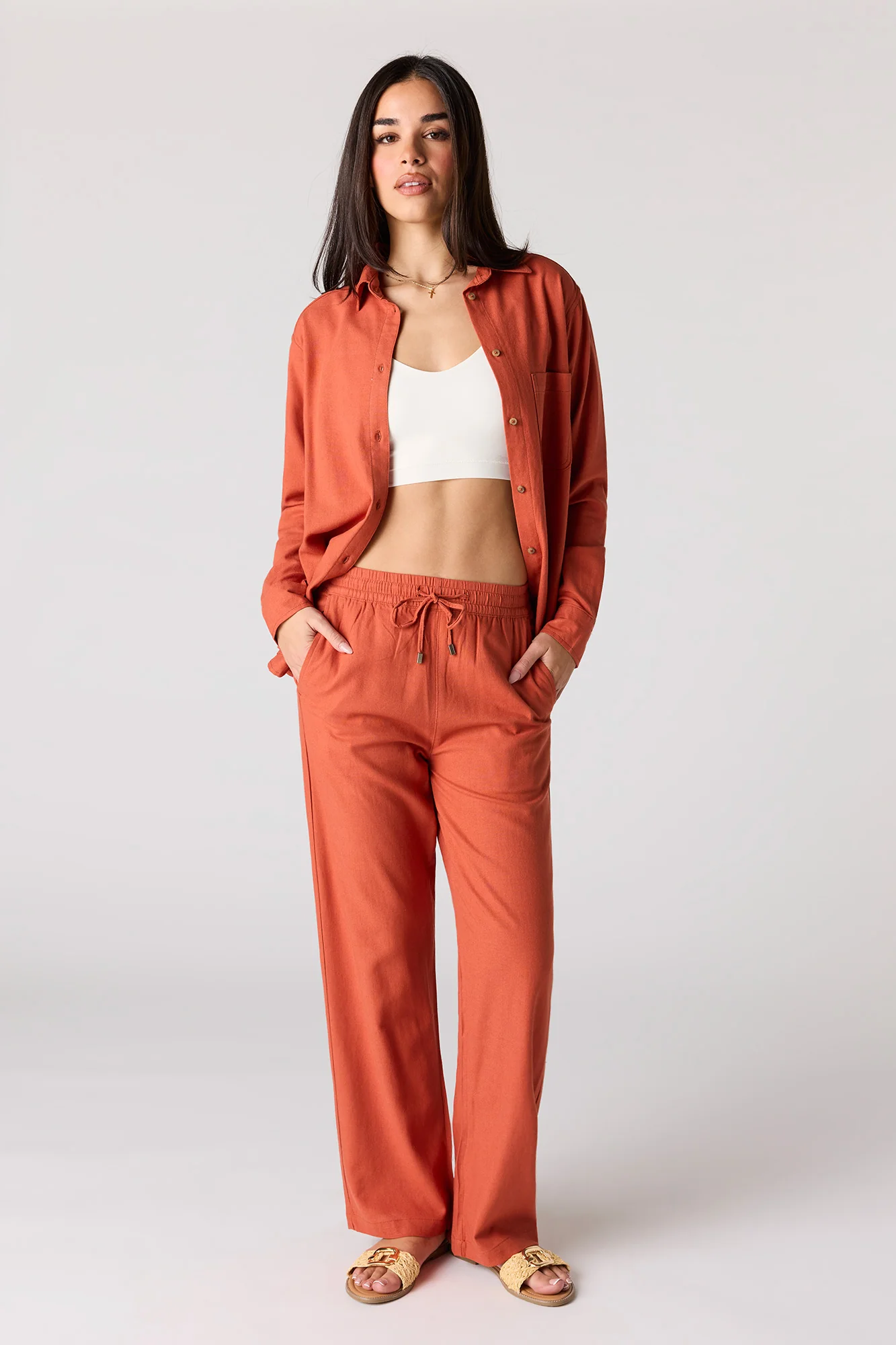 Linen-Blend Wide Leg Pant - Image 13