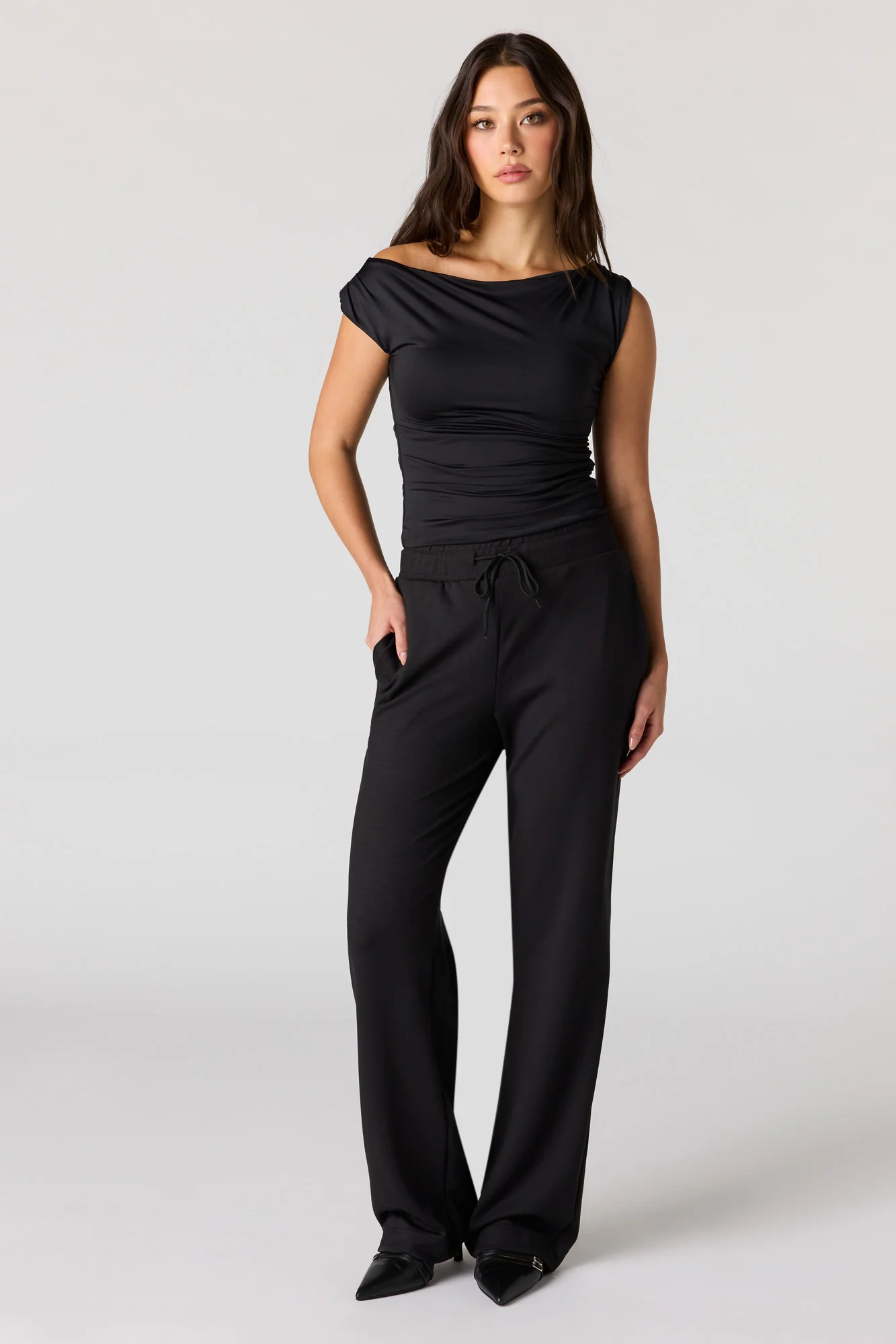 Drawstring Wide Leg Dress Pant - Image 4