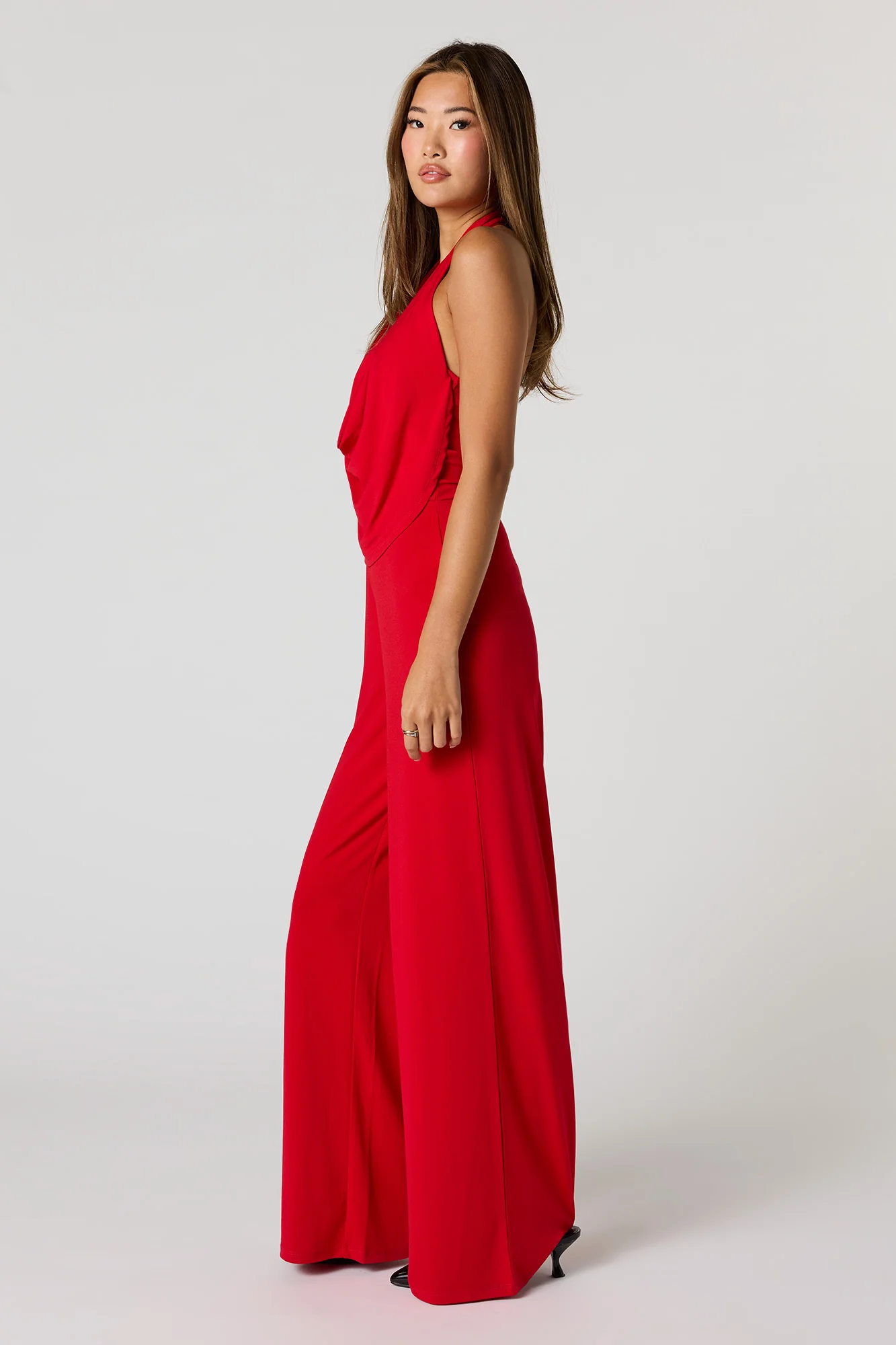 Halter Cowl Neck Wide Leg Jumpsuit - Image 2