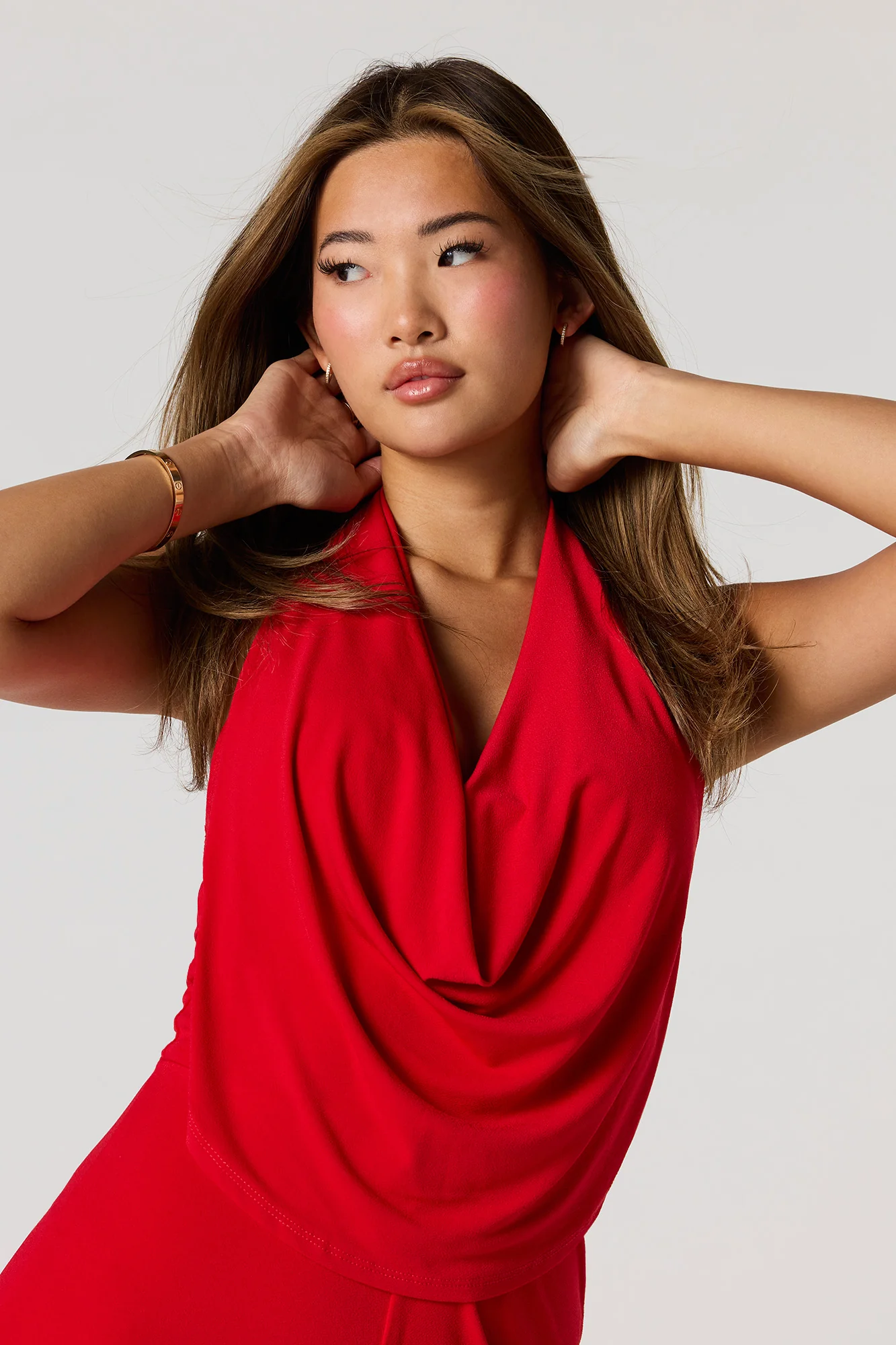 Halter Cowl Neck Wide Leg Jumpsuit - Image 4