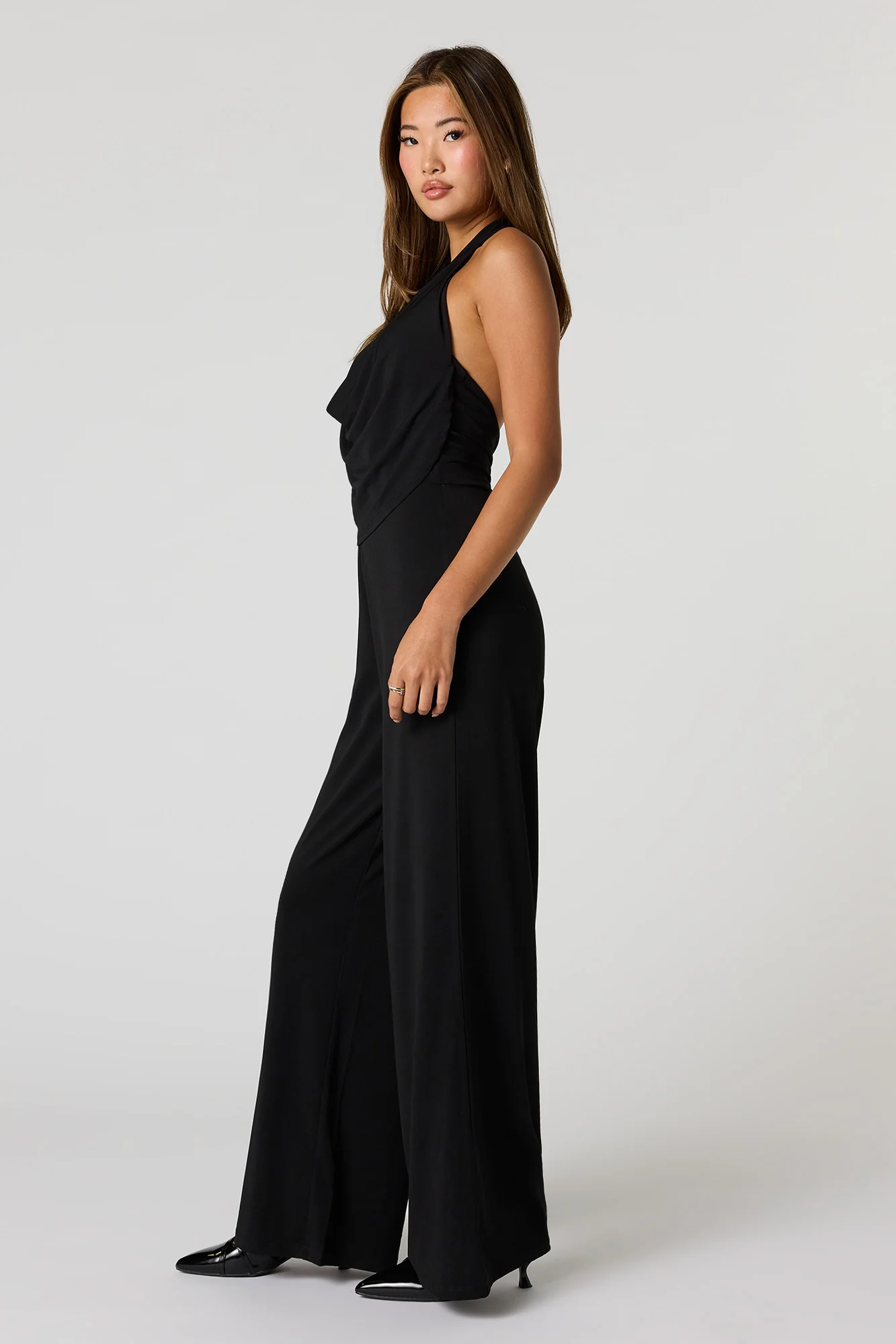 Halter Cowl Neck Wide Leg Jumpsuit - Image 6