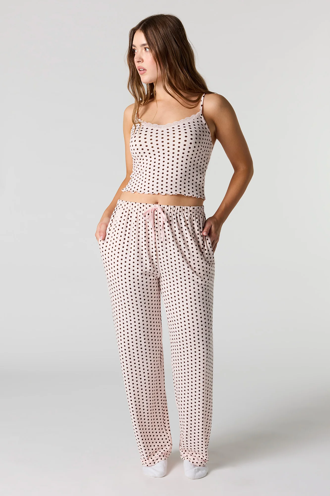 Lace V-Neck Tank & Pant Pajama Set