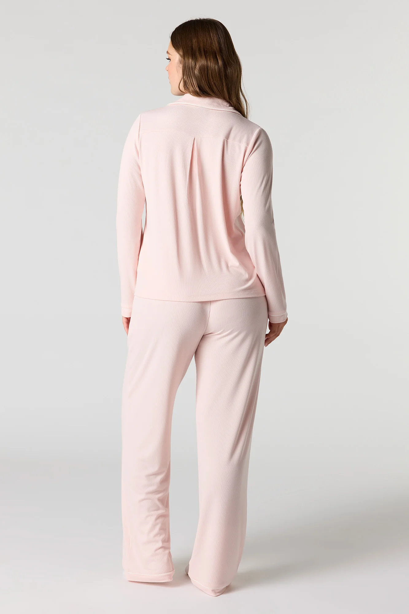 Printed Button-Up Shirt & Pant Pajama Set - Image 24