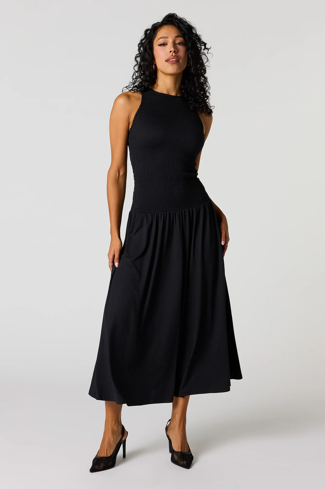 Smocked Drop Waist Maxi Dress - Image 4