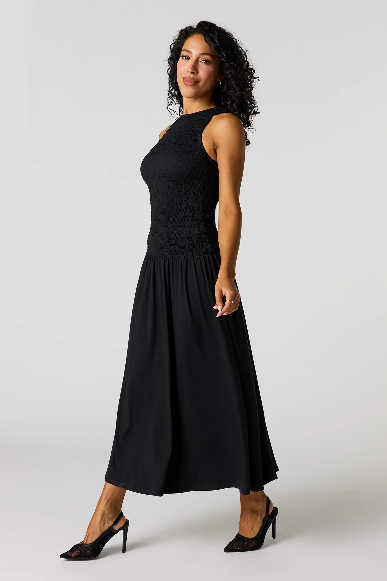 Smocked Drop Waist Maxi Dress - Image 5