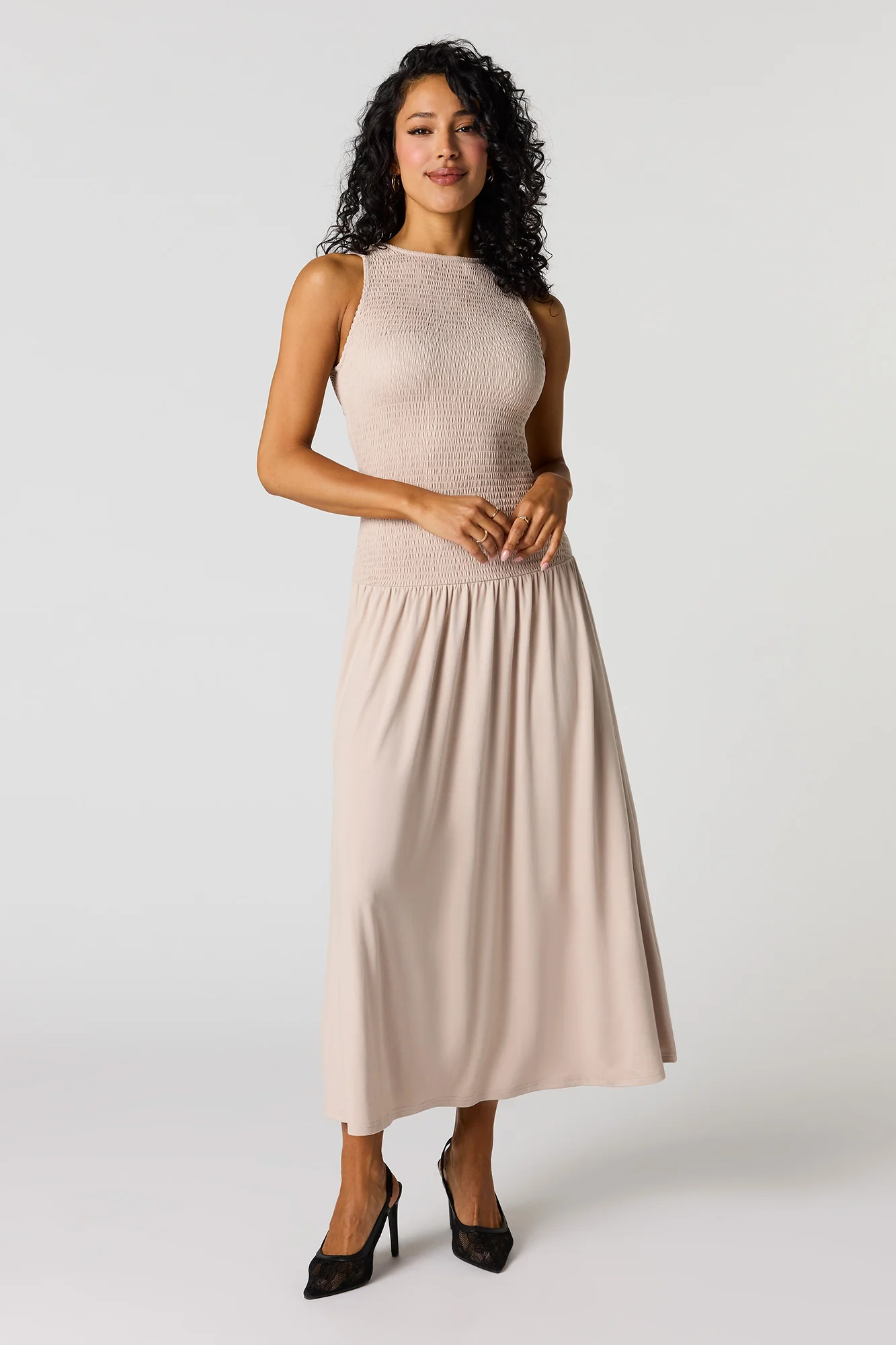 Smocked Drop Waist Maxi Dress - Image 7