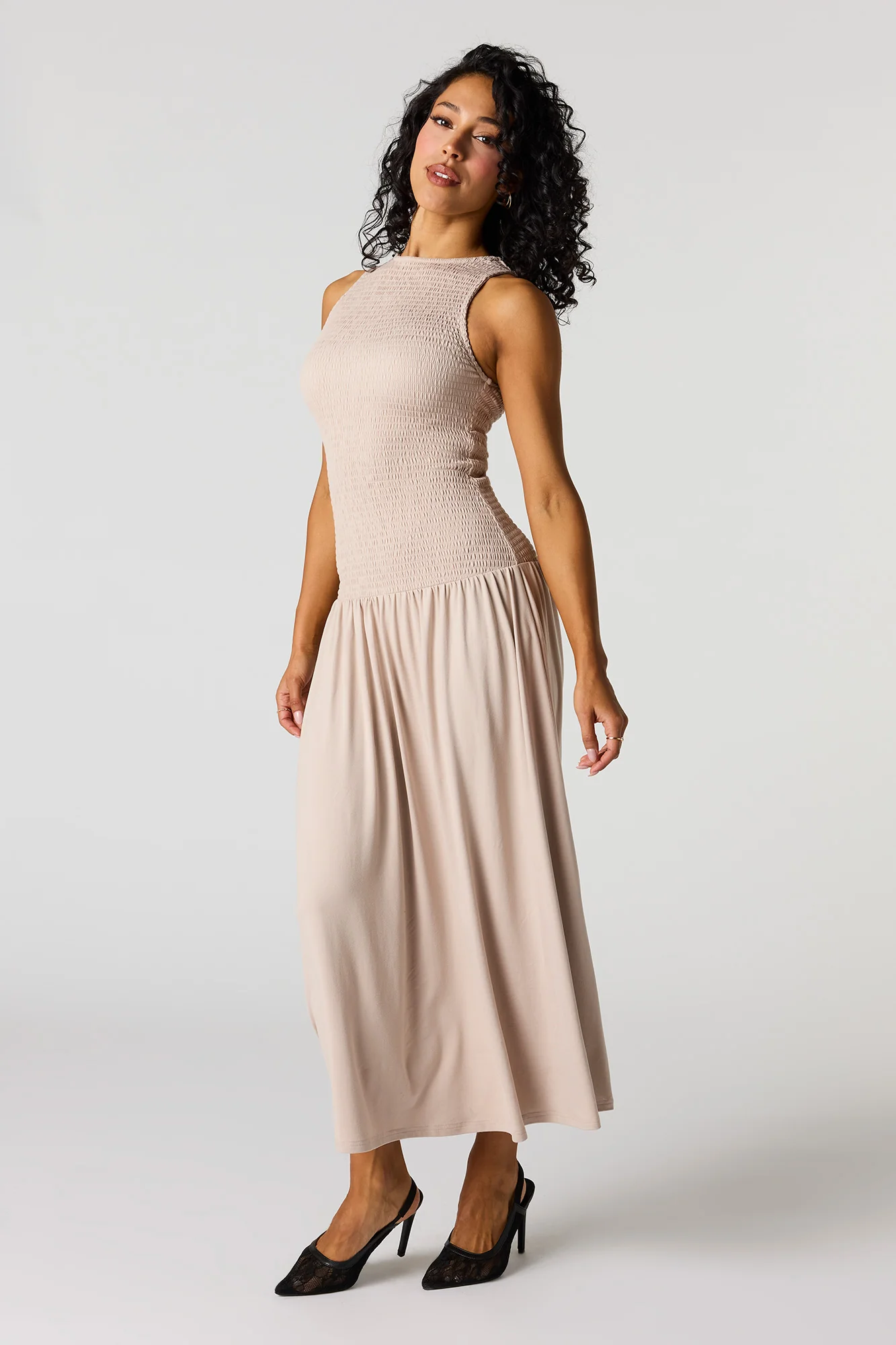 Smocked Drop Waist Maxi Dress - Image 8