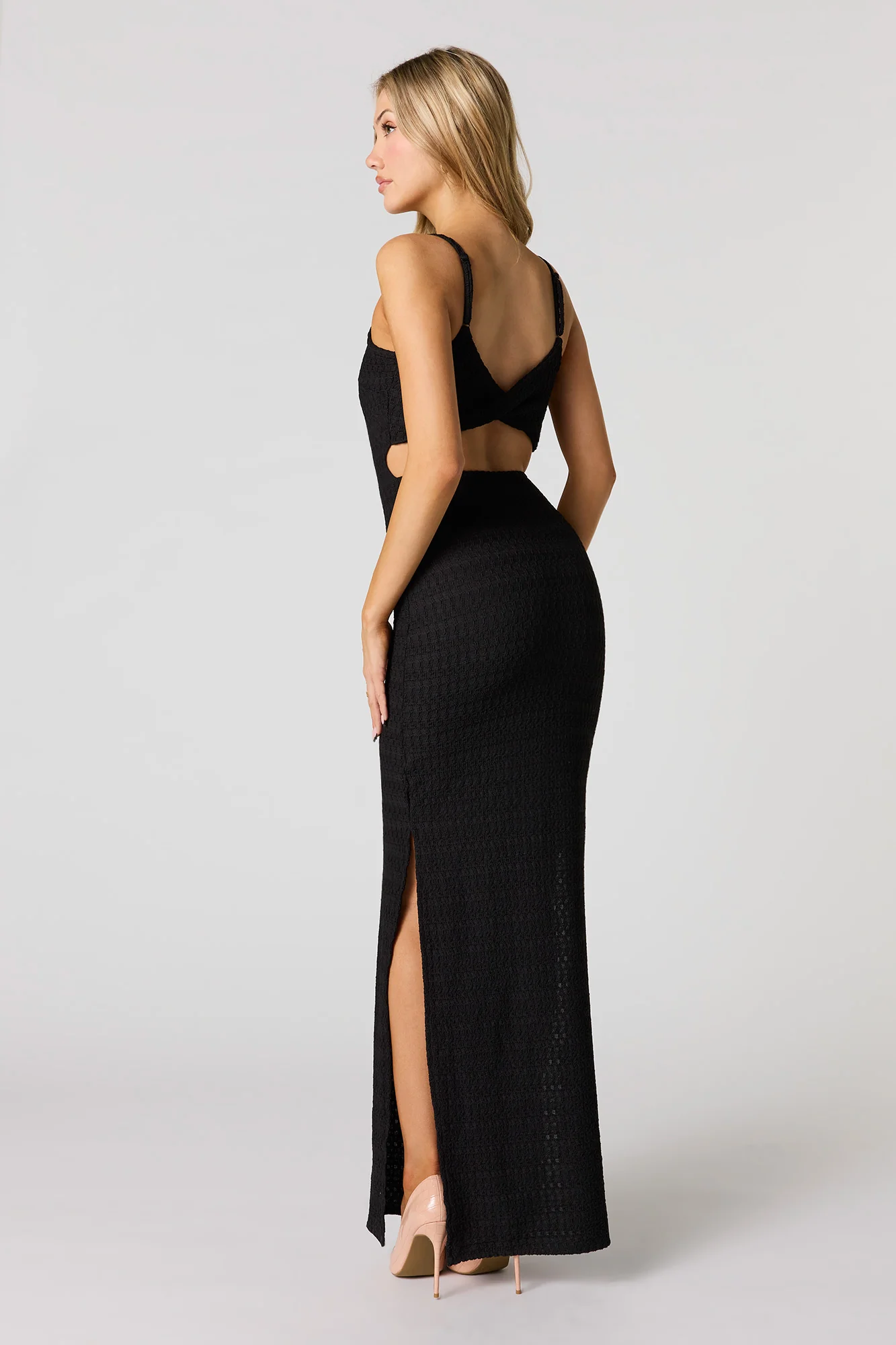 Textured Scoop Neck Maxi Dress - Image 6