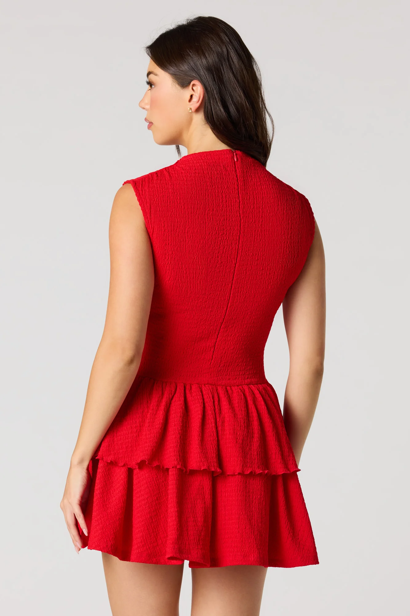 Jacquard Knit Tiered Ruffled Mini Dress - Image 11