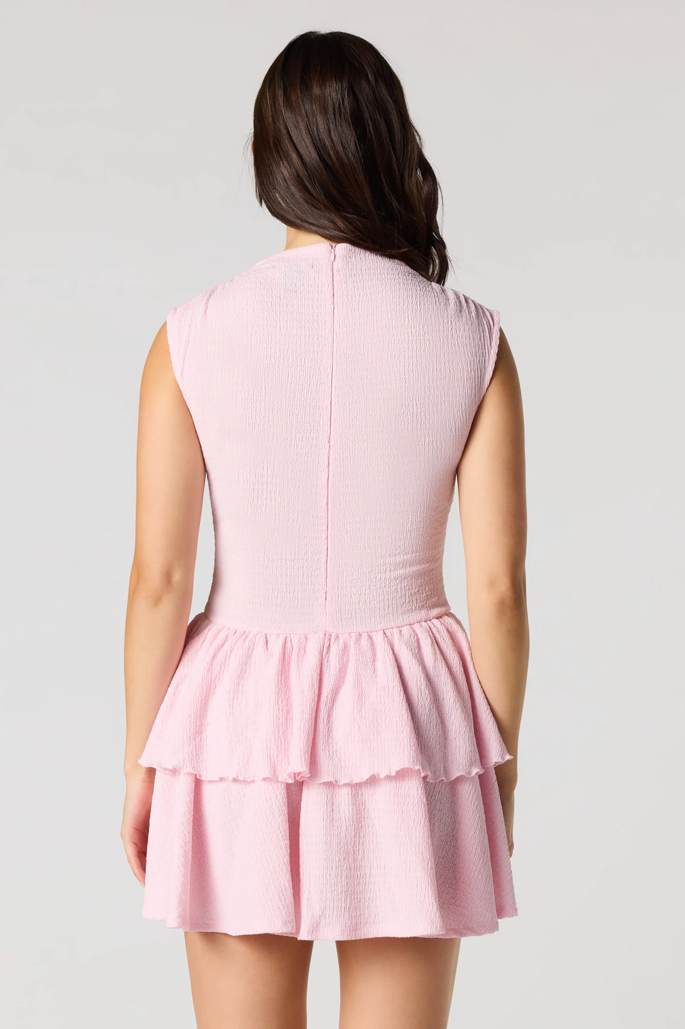 Jacquard Knit Tiered Ruffled Mini Dress - Image 2